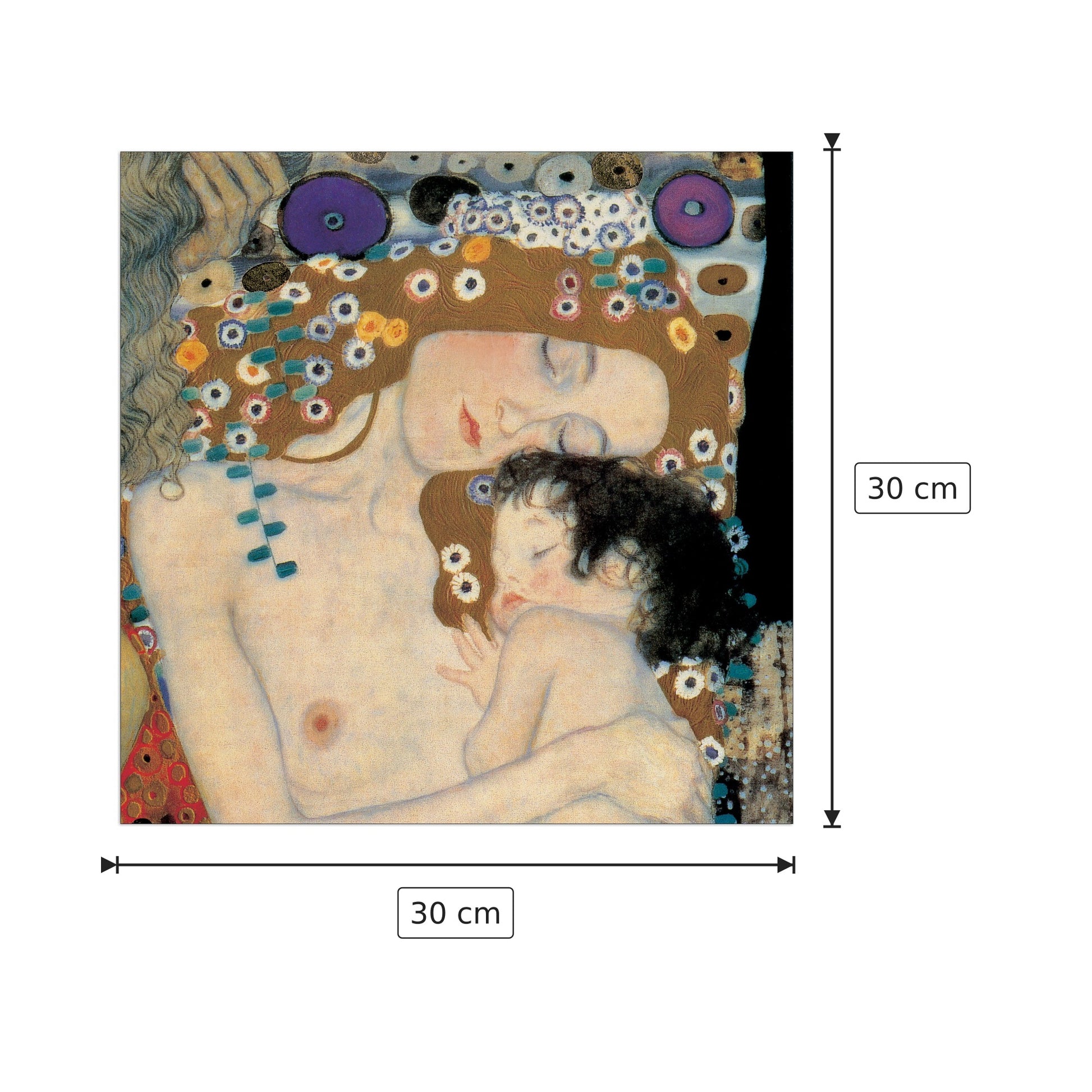 Le Tre Età Della Donna Detail - KLIMT - cm 30x30 - Pannello in MDF