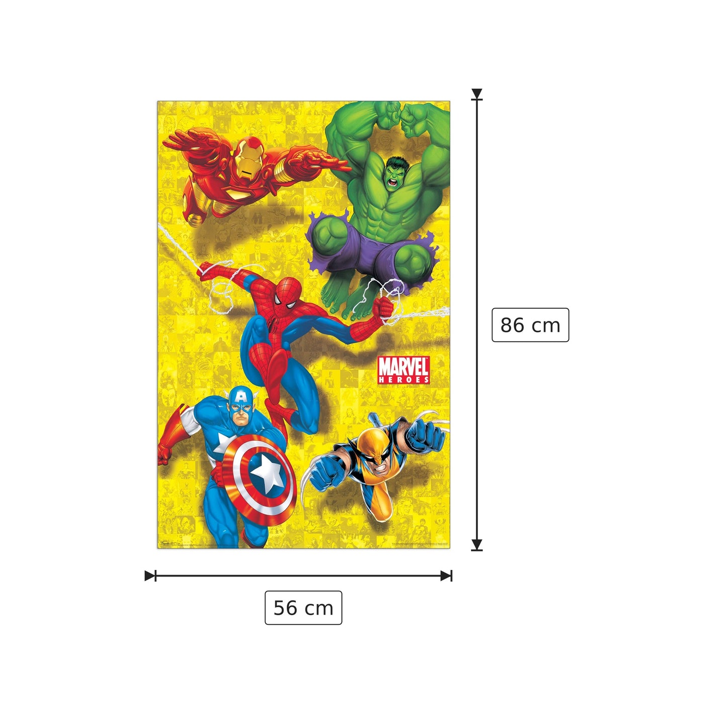 Marvel Heroes - NULL - cm 56x86 - Pannello in MDF