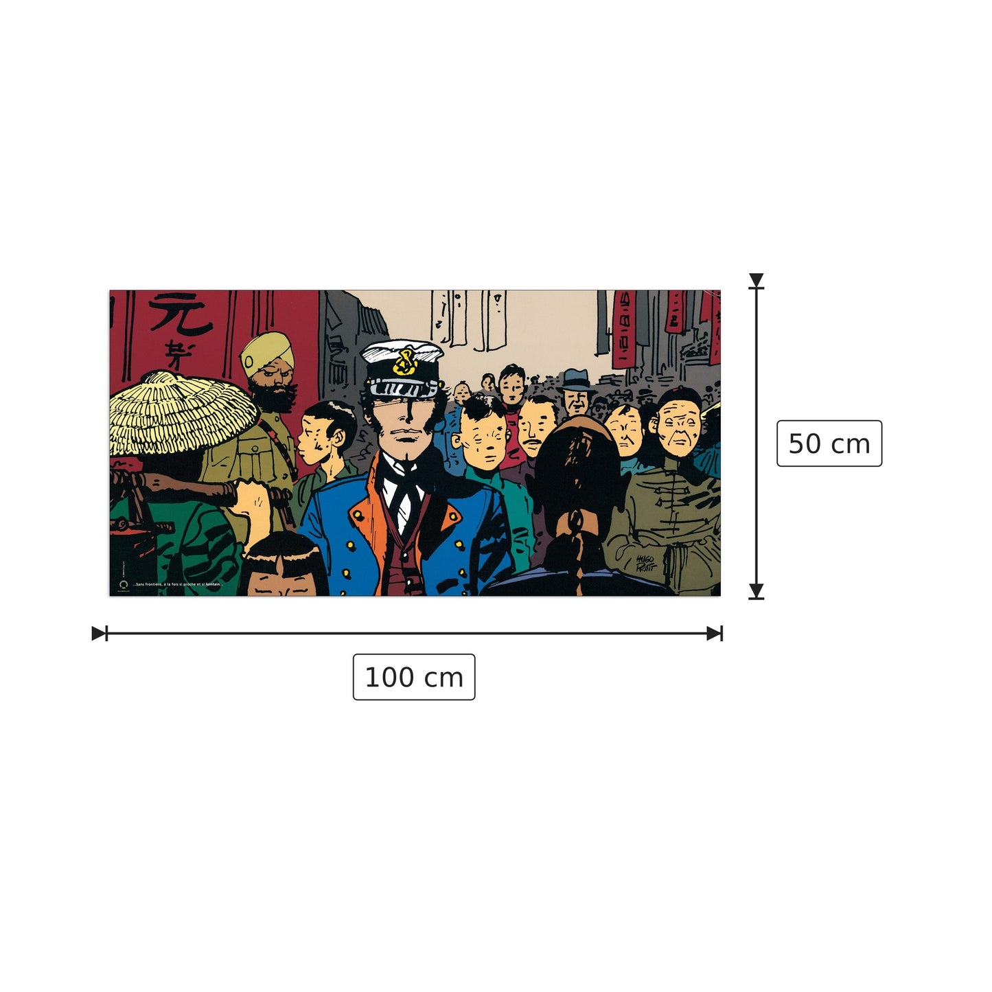 Corto Lointain - PRATT - cm 100x50 - Pannello in MDF