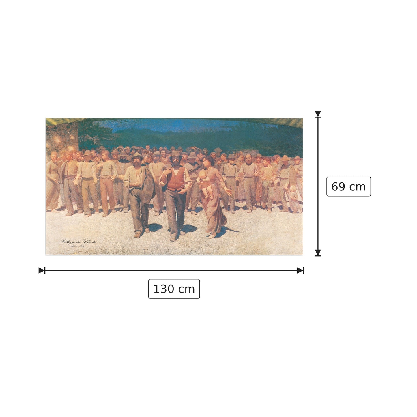 Quarto Stato - PELLIZZA DA VOLPEDO - cm 130x69 - Pannello in MDF