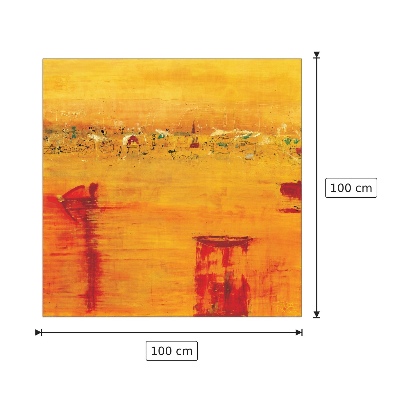 Orange Landscape - RICHTER - ARMGART - cm 100x100 - Pannello in MDF