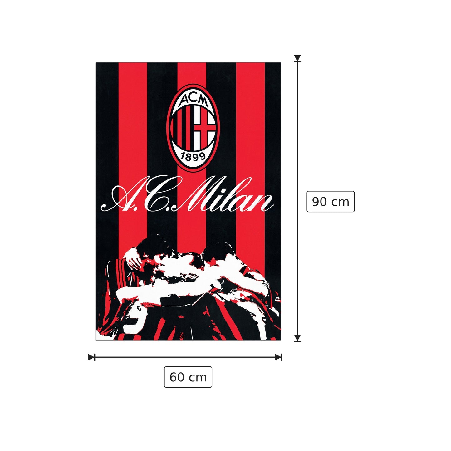 AC Milan - NULL - cm 60x90 - Pannello in MDF