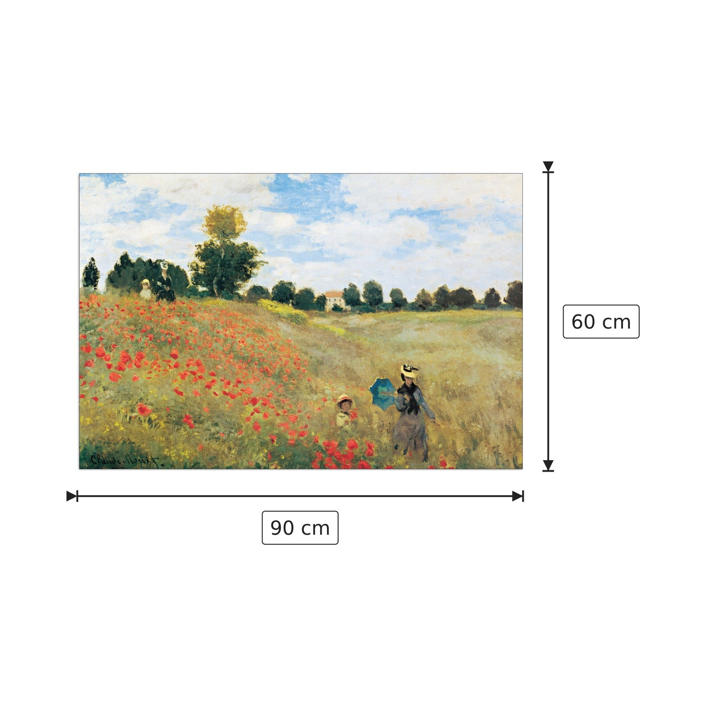 Coquelicot - MONET - cm 90x60 - Pannello in MDF