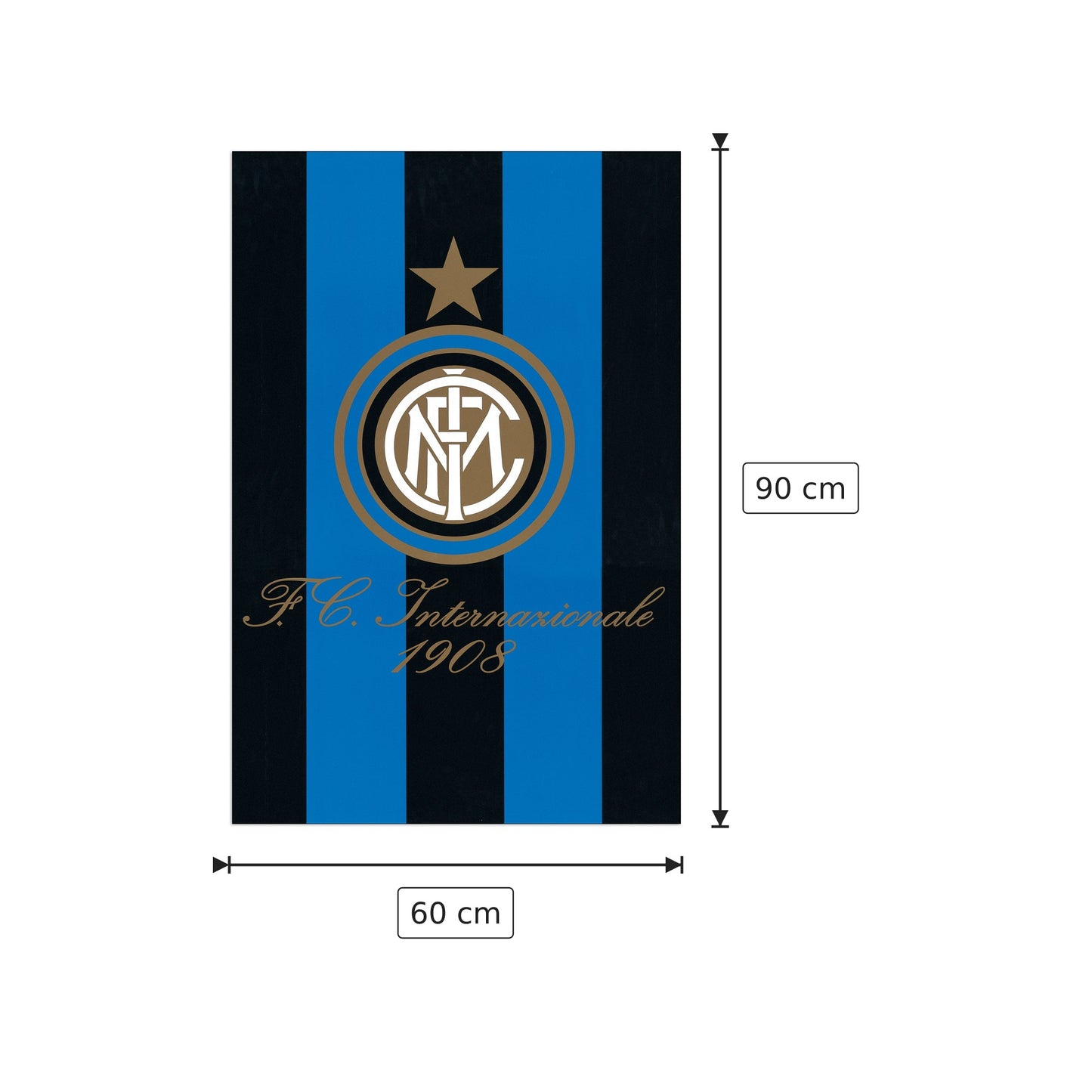 Fc Internazionale 1908 - NULL - cm 60x90 - Pannello in MDF