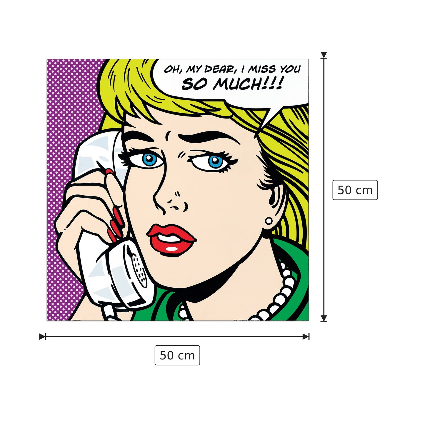 I Miss Tou So Much - DALE - cm 50x50 - Pannello in MDF