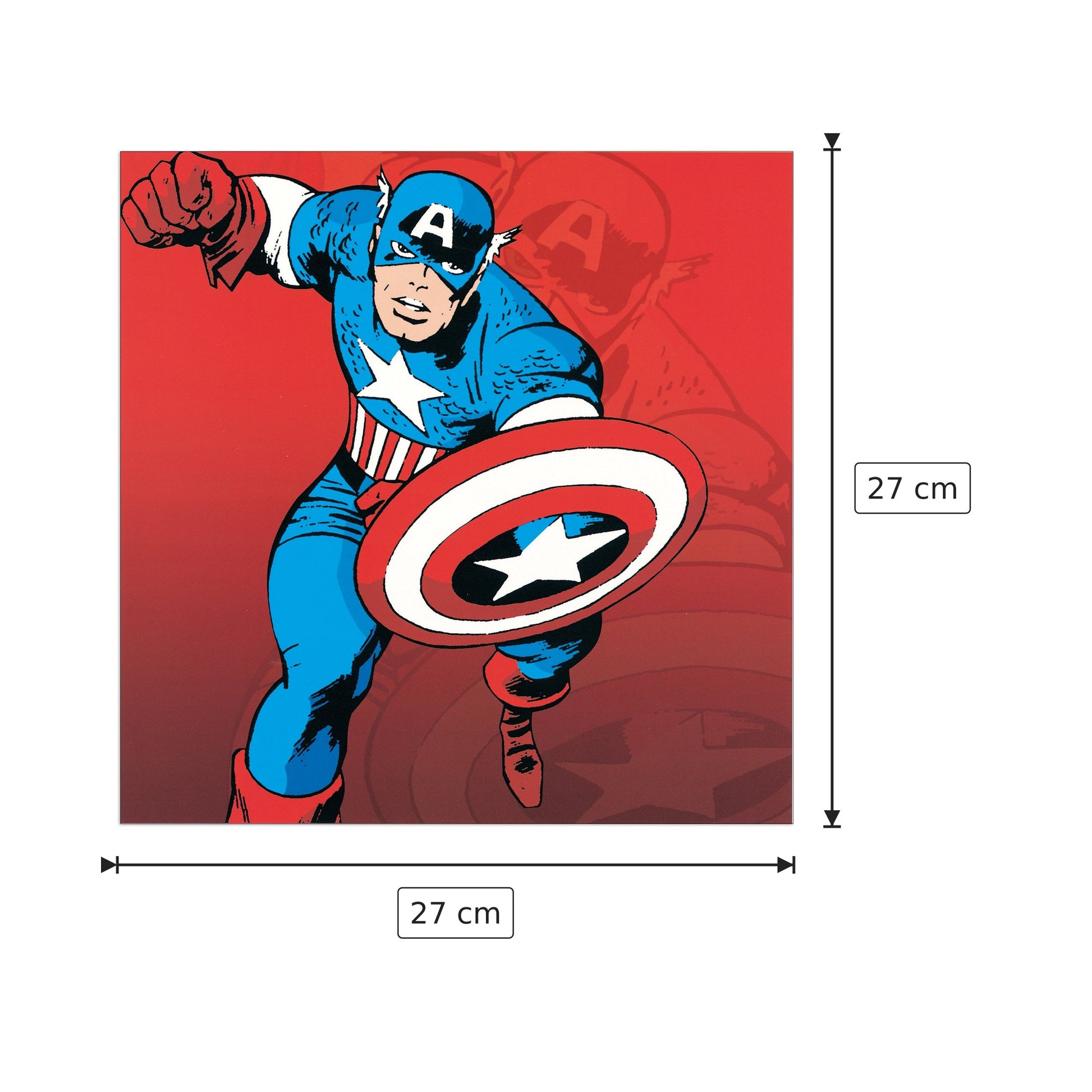 Captain America - NULL - cm 27x27 - Pannello in MDF