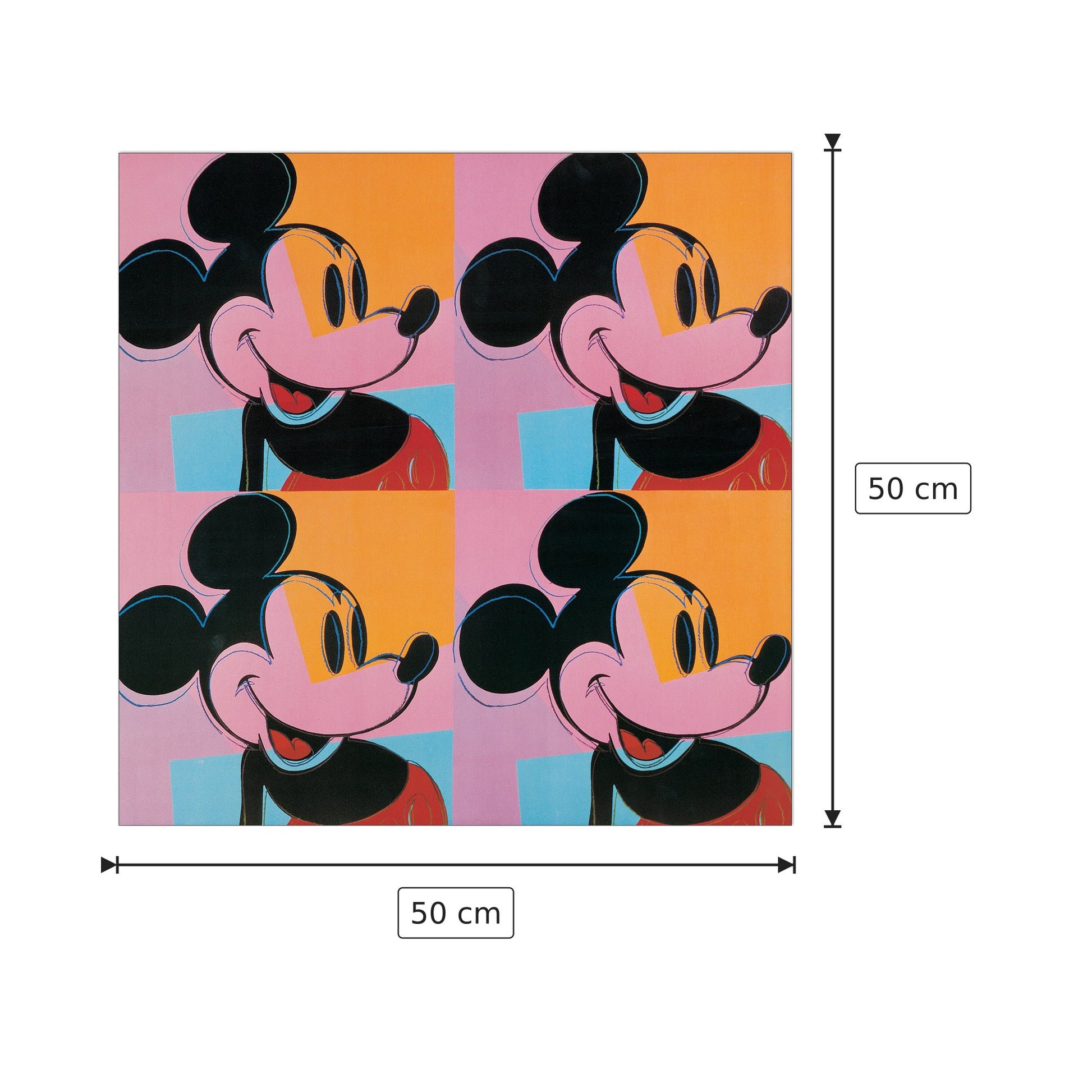 Mickey Mouse - WARHOL - cm 50x50 - Pannello in MDF