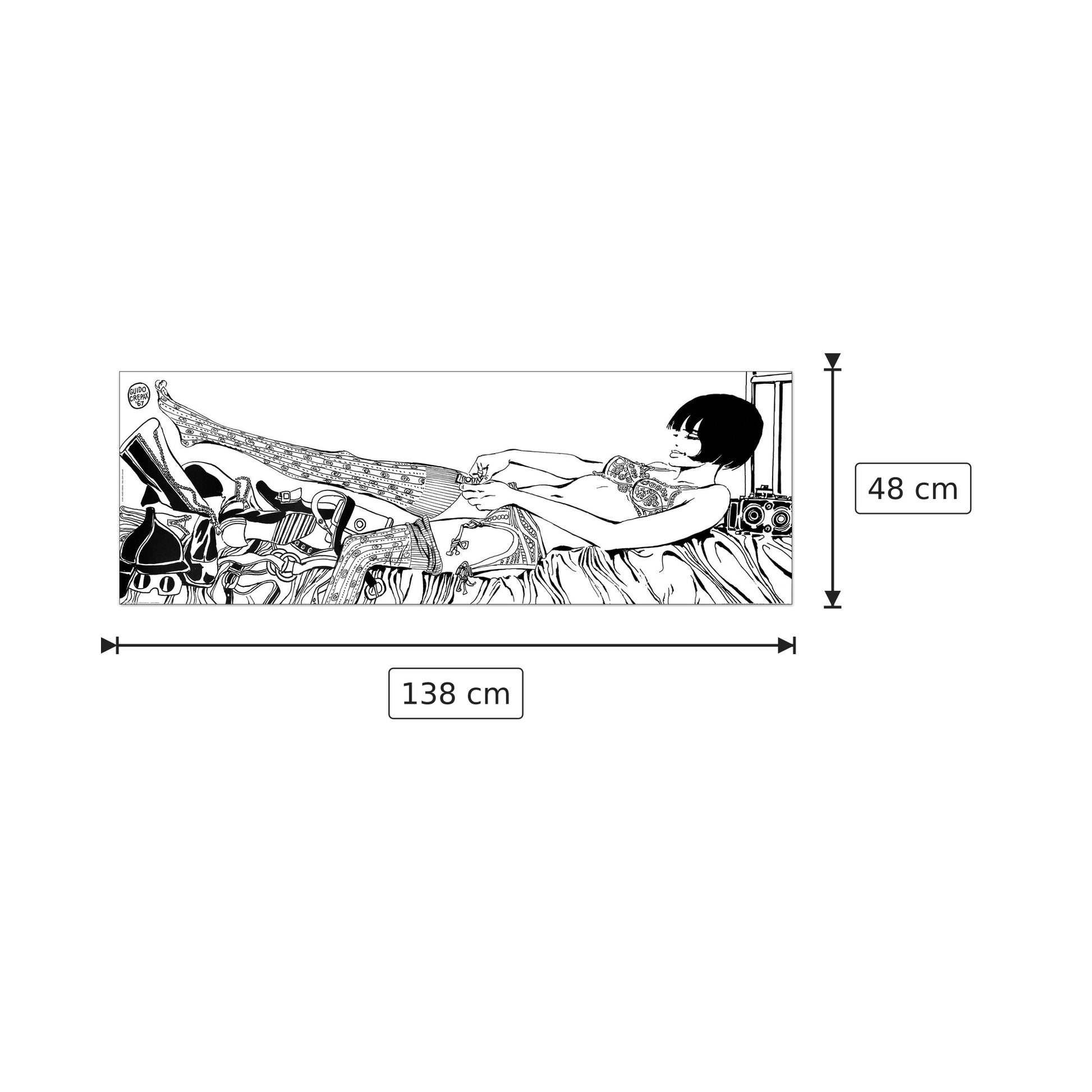 Valentina: Cosa Mi Metto? - CREPAX - cm 138x48 - Pannello in MDF