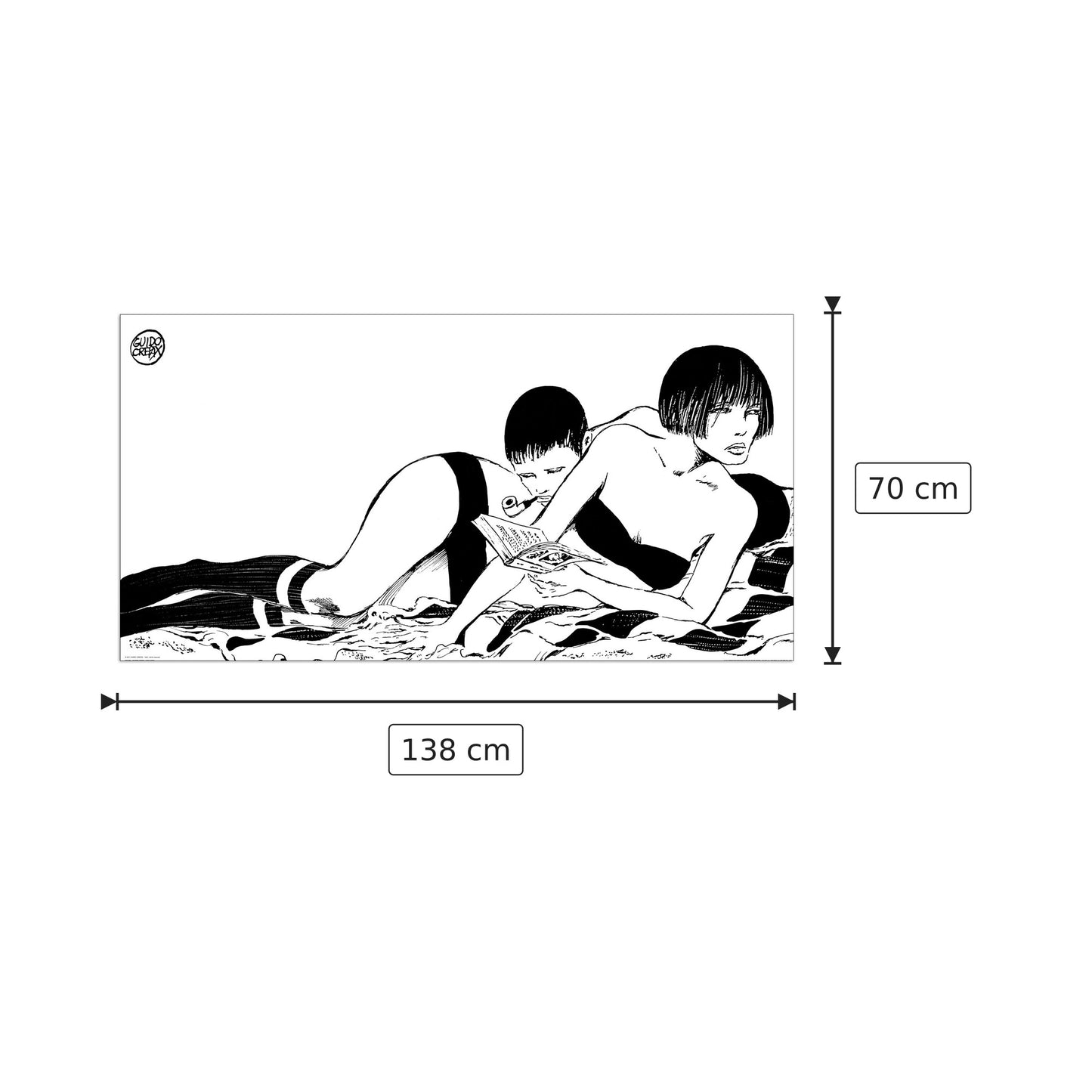 Valentina: Insieme - CREPAX - cm 138x70 - Pannello in MDF