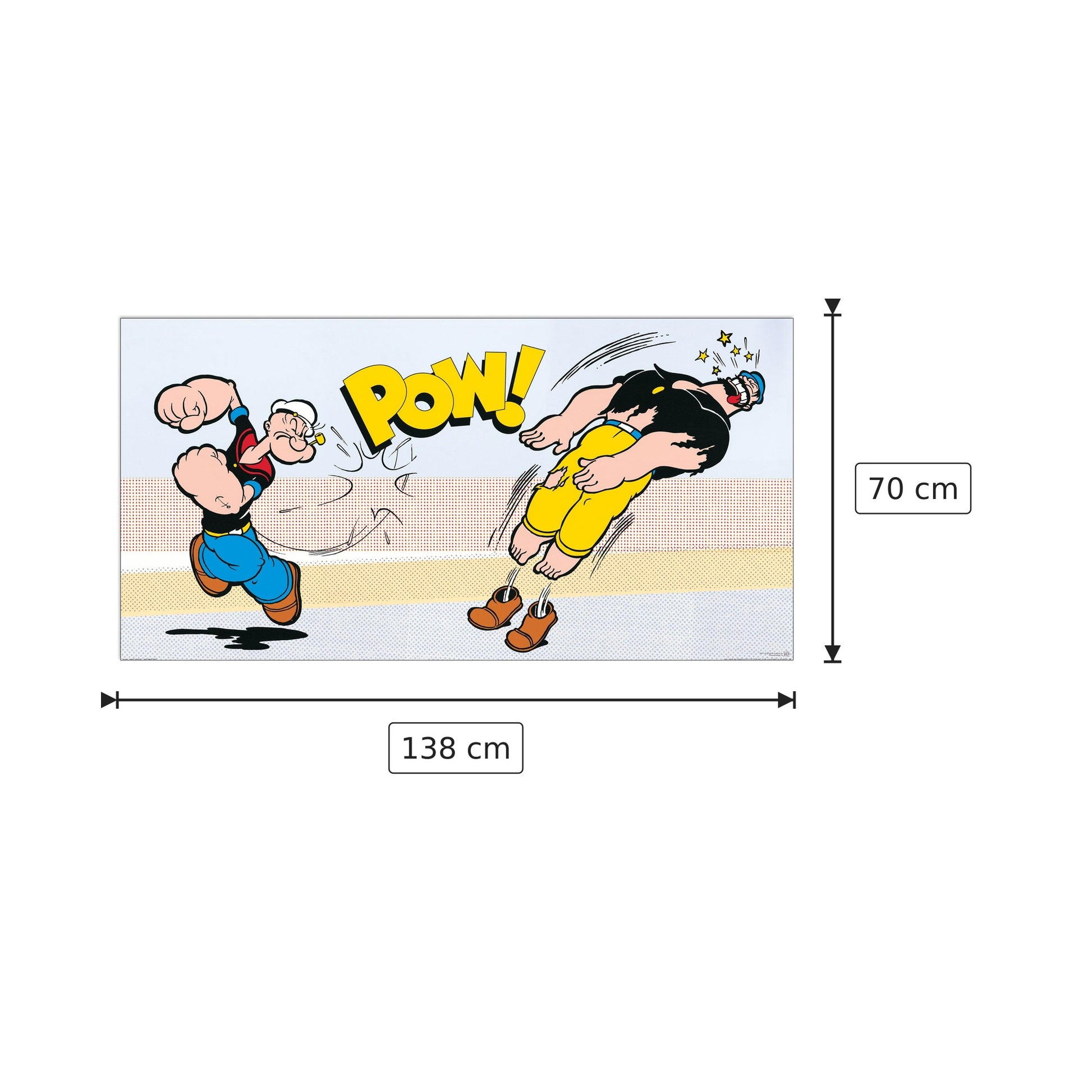 Popeye & Brutus - SEGAR - cm 138x70 - Pannello in MDF