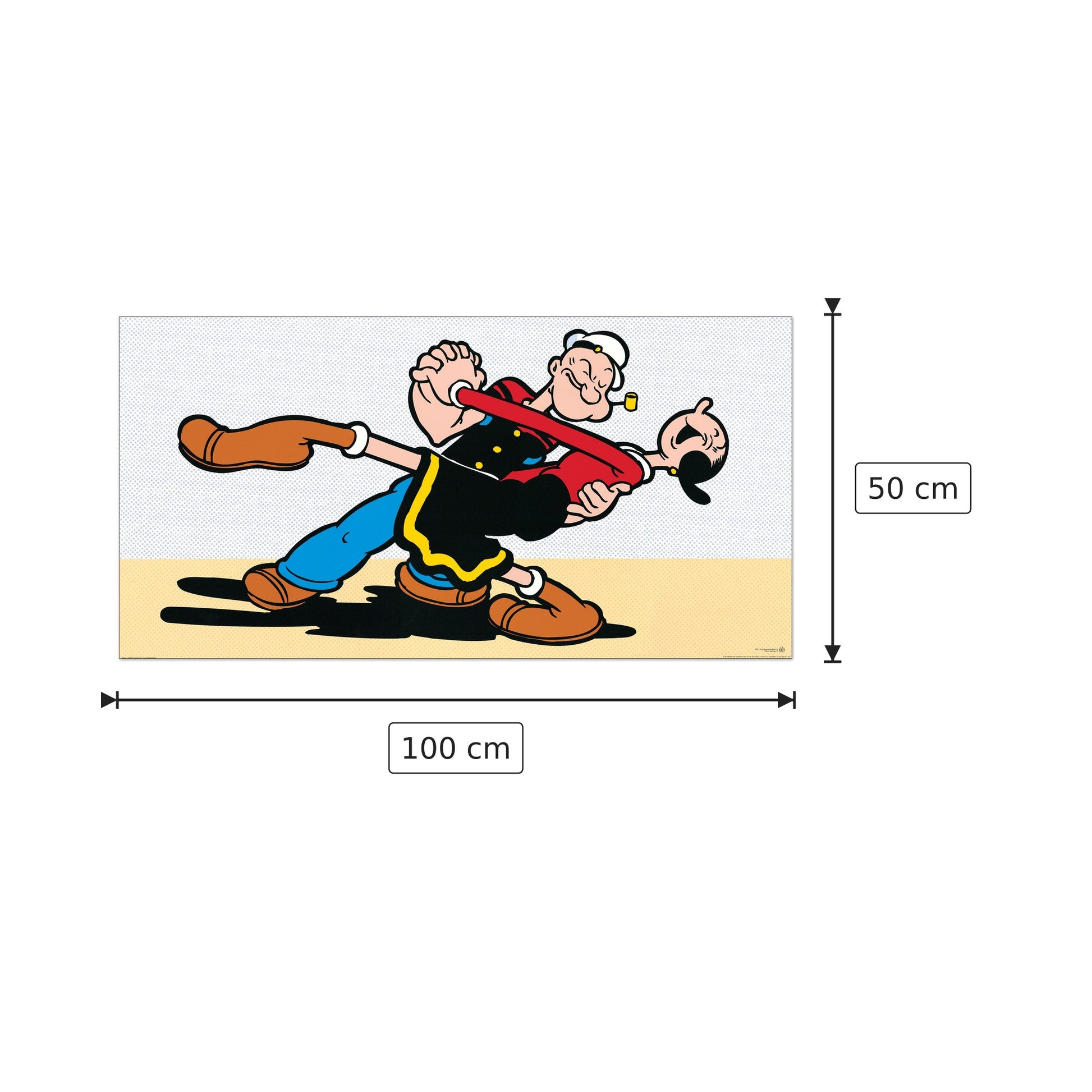 Popeye & Olive Oyl - SEGAR - cm 100x50 - Pannello in MDF