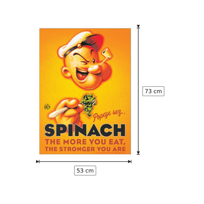 Popeye, Spinach - SEGAR - cm 53x73 - Pannello in MDF