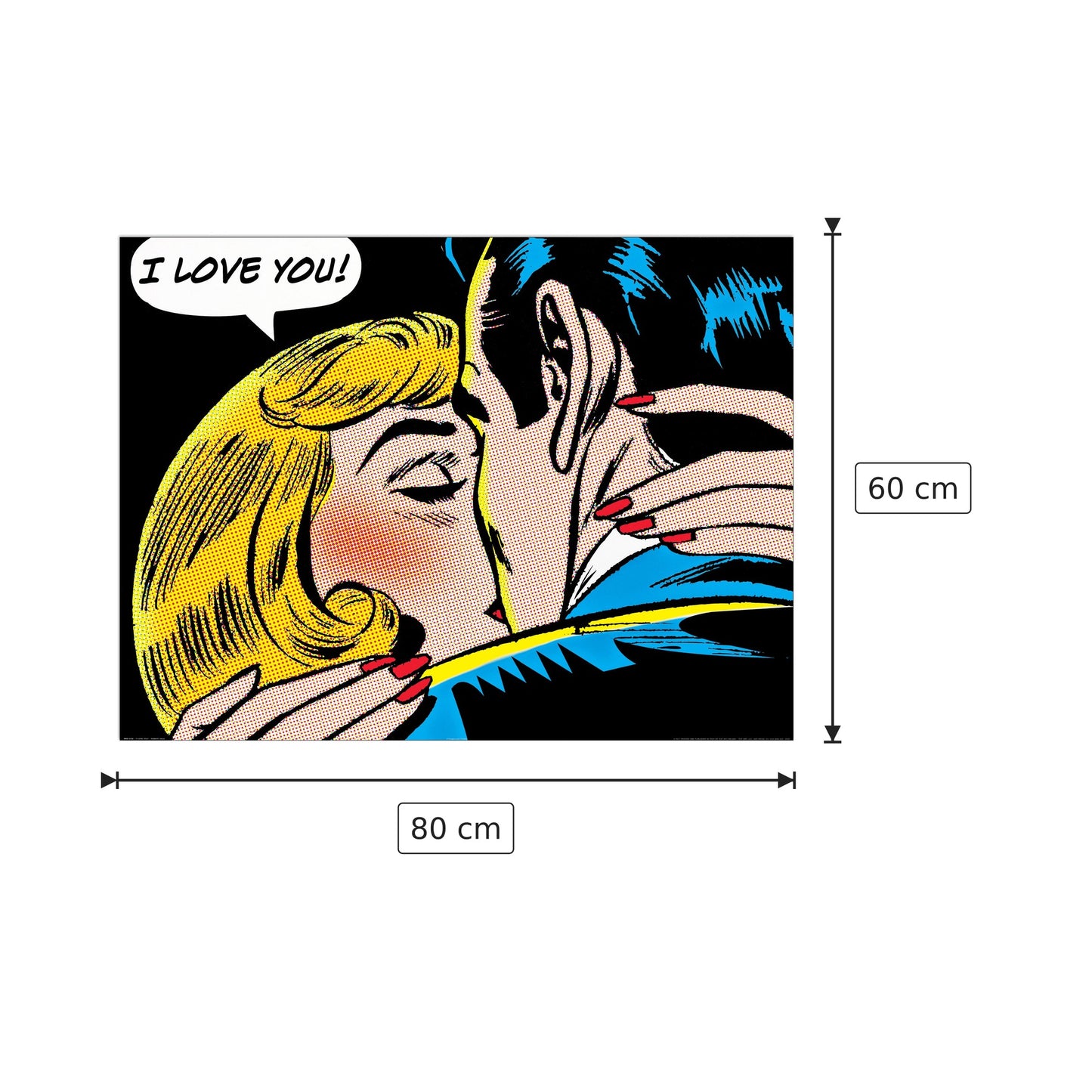 I Love You - DALE - cm 80x60 - Pannello in MDF