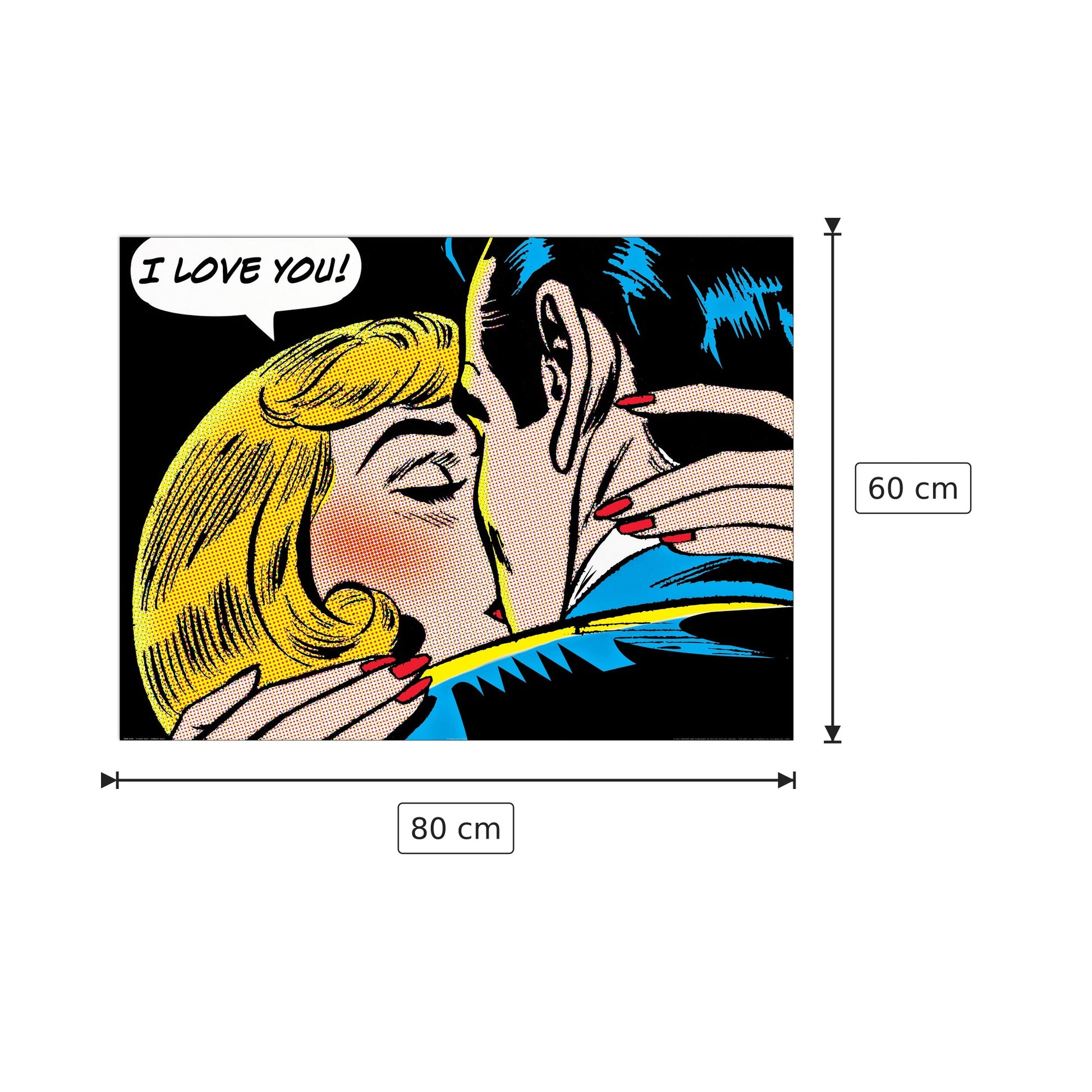 I Love You - DALE - cm 80x60 - Pannello in MDF