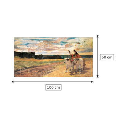 Carro Con Buoi - FATTORI - cm 100x50 - Pannello in MDF