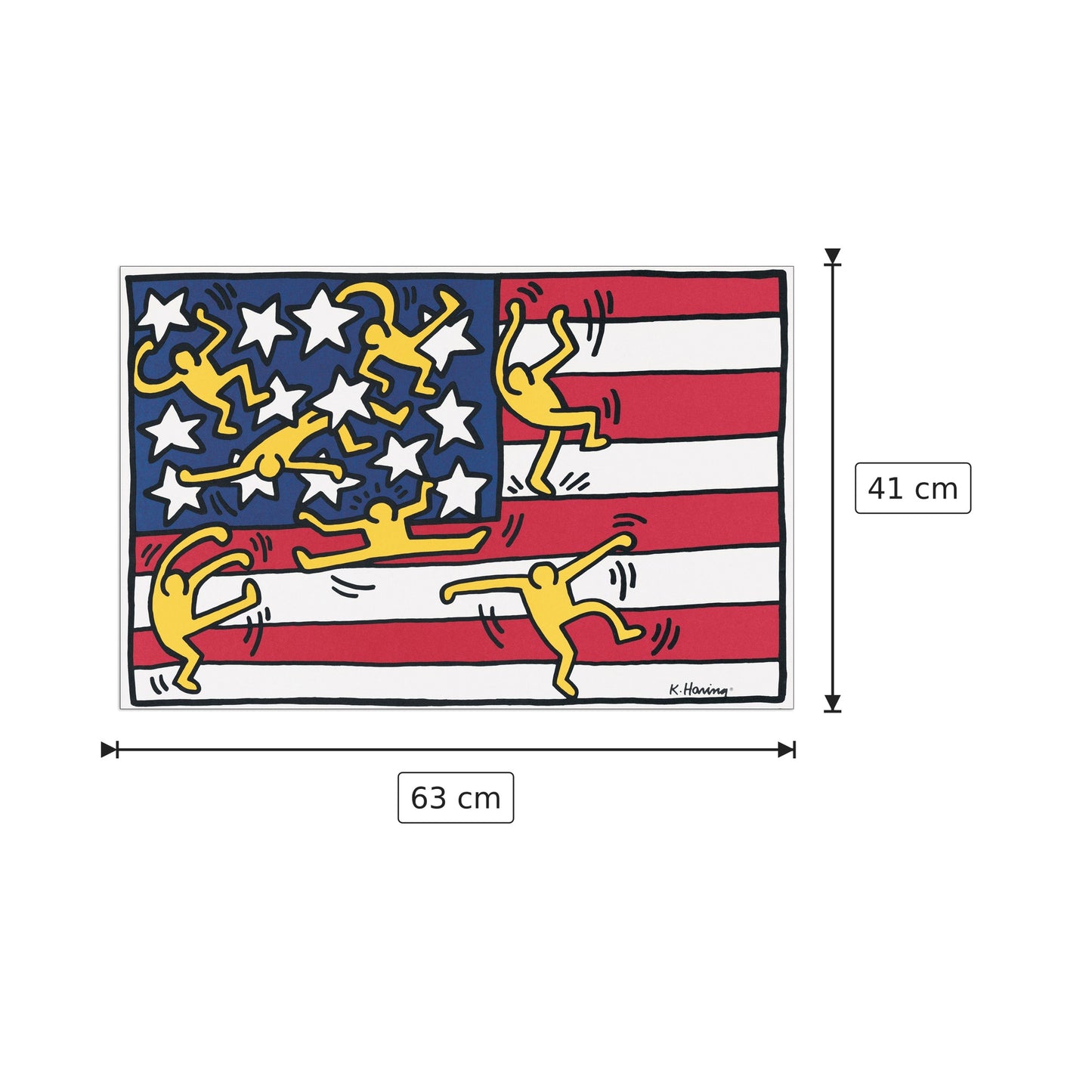 Senza Titolo - HARING - cm 63x41 - Pannello in MDF