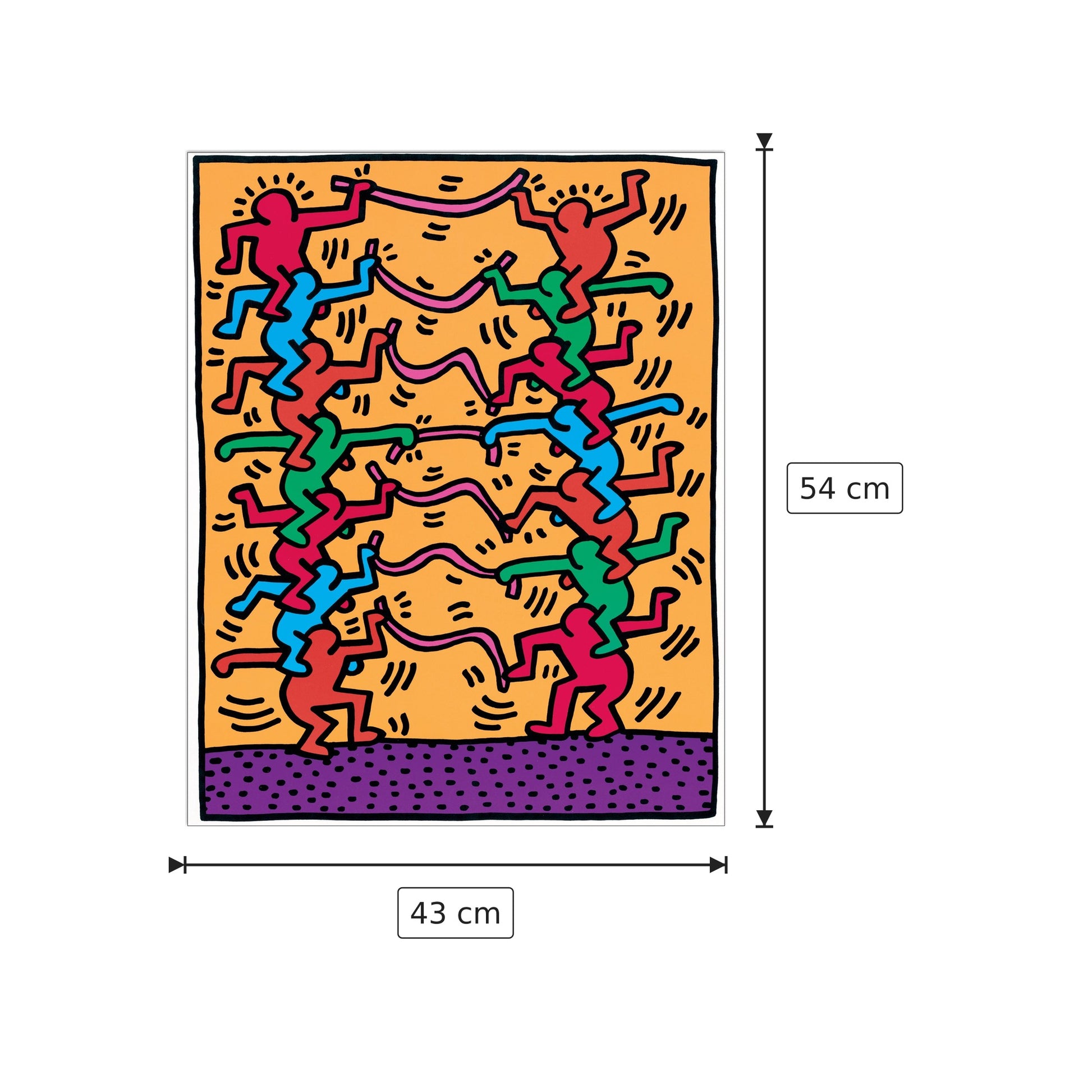 Senza Titolo 1985 - HARING - cm 43x54 - Pannello in MDF