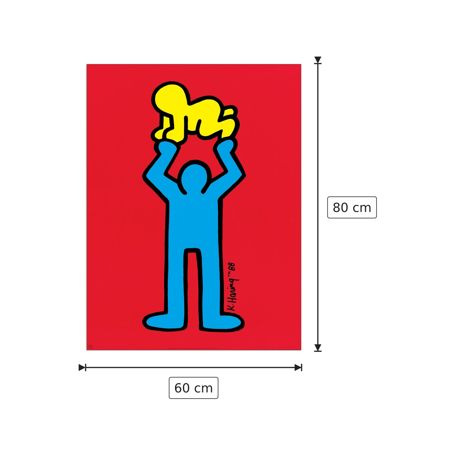 Untitled - HARING - cm 60x80 - Pannello in MDF