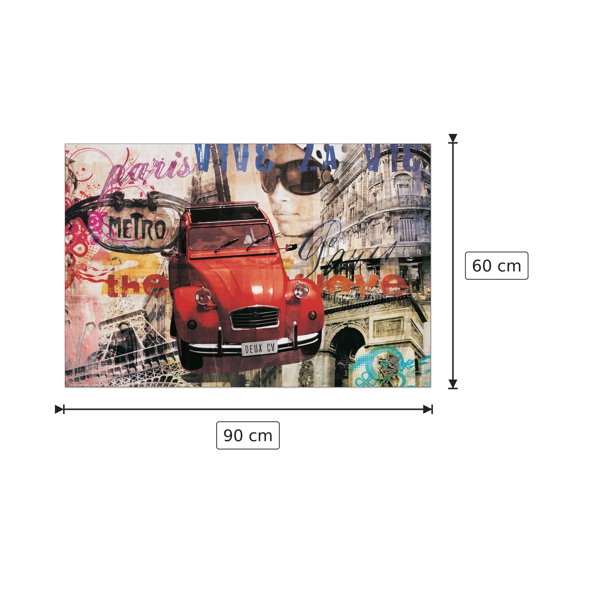 Paris Deux Cv - NULL - cm 90x60 - Pannello in MDF