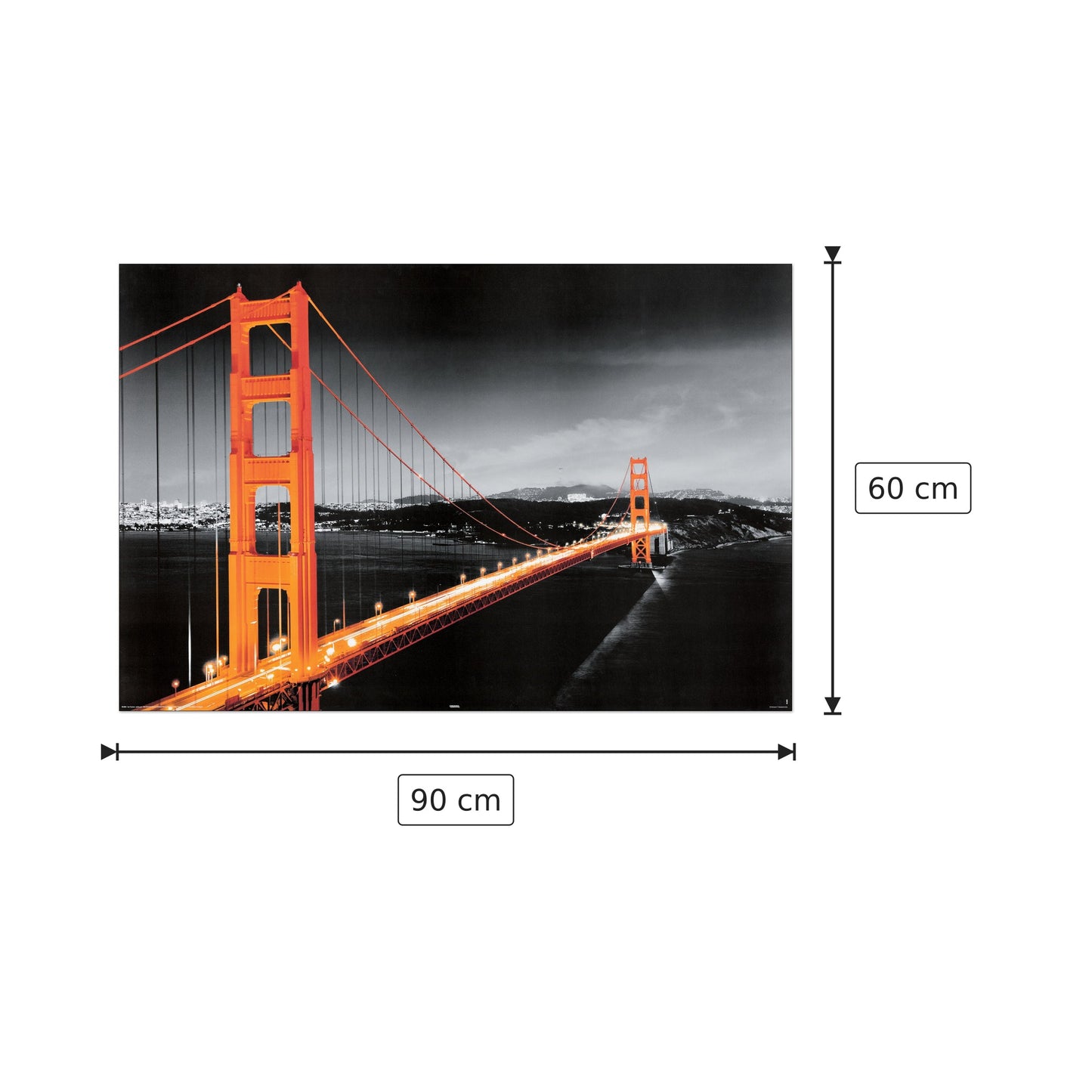 San Francisco Golden Gate - NULL - cm 90x60 - Pannello in MDF