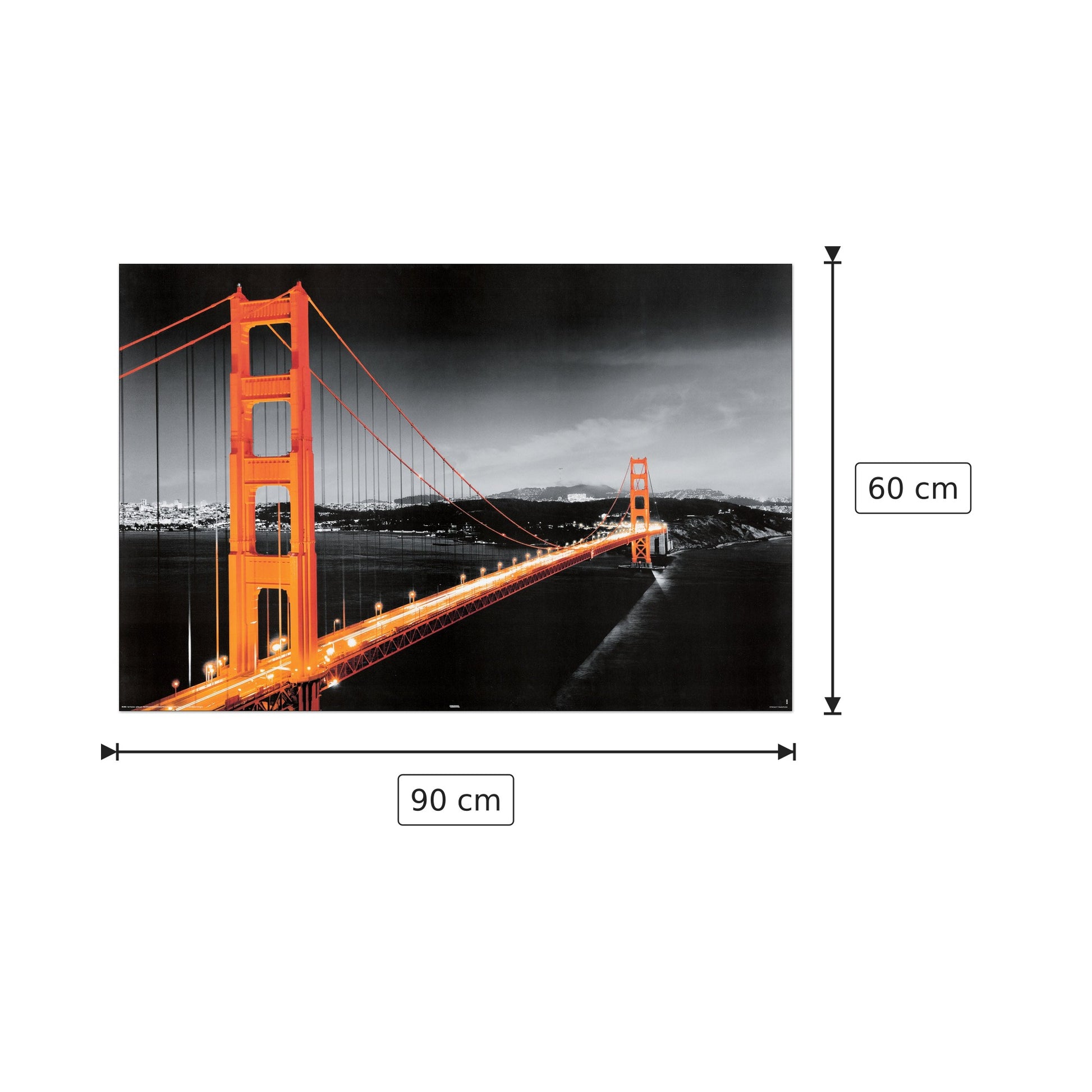 San Francisco Golden Gate - NULL - cm 90x60 - Pannello in MDF