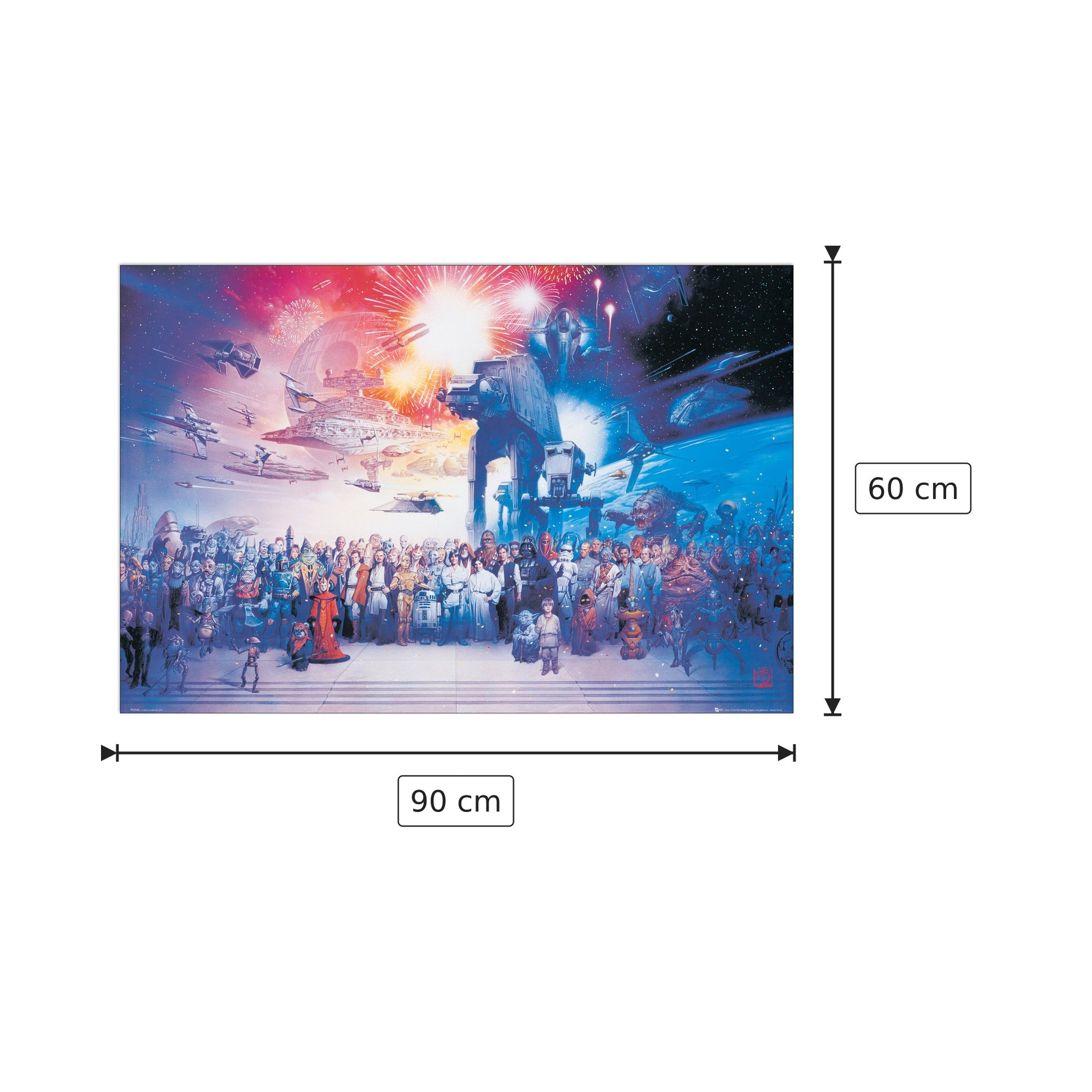 Star Wars, all Characters - NULL - cm 90x60 - Pannello in MDF