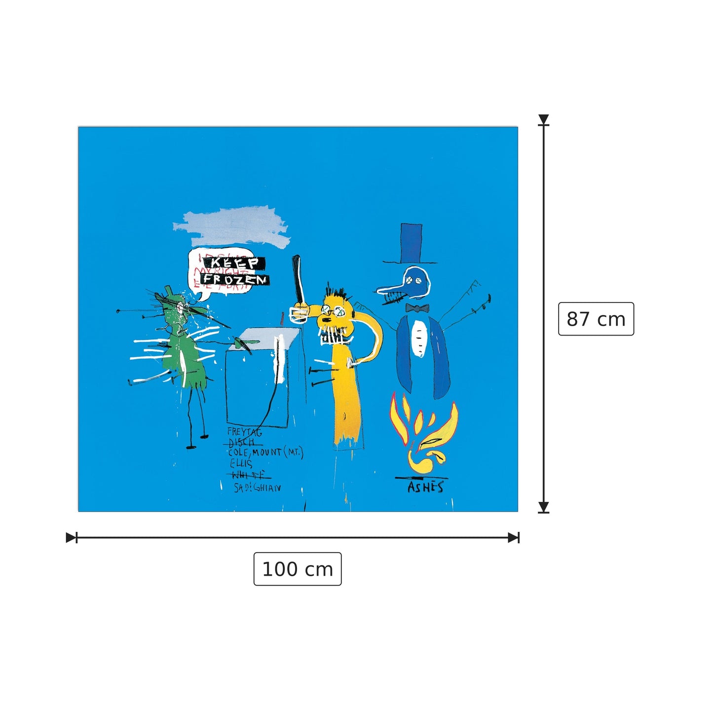The Dingoes Thet Park Their Brains With Their Gum - BASQUIAT - cm 100x87 - Pannello in MDF