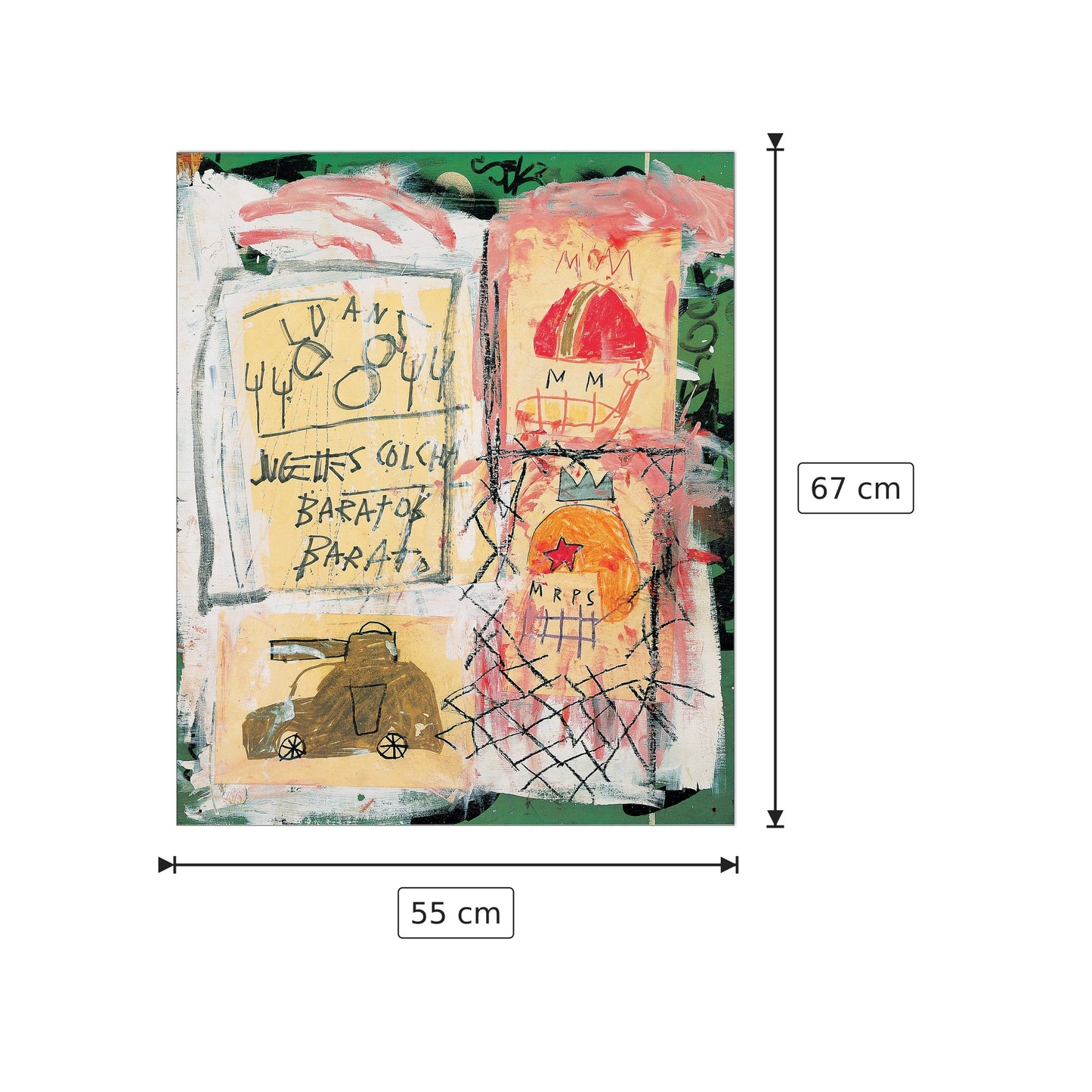 Untitled - BASQUIAT - cm 55x67 - Pannello in MDF
