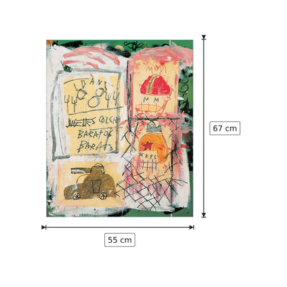 Untitled - BASQUIAT - cm 55x67 - Pannello in MDF