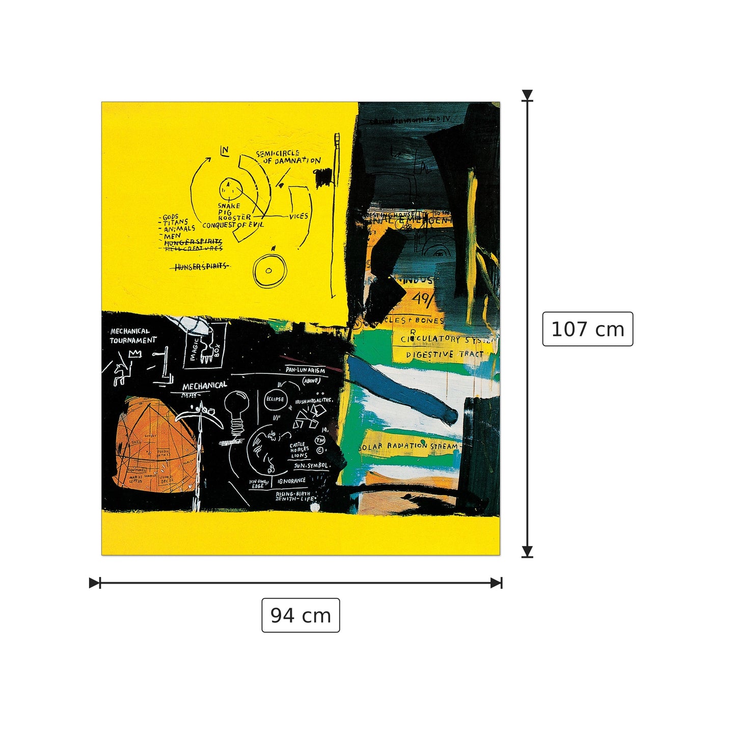 Untitled - BASQUIAT - cm 94x107 - Pannello in MDF