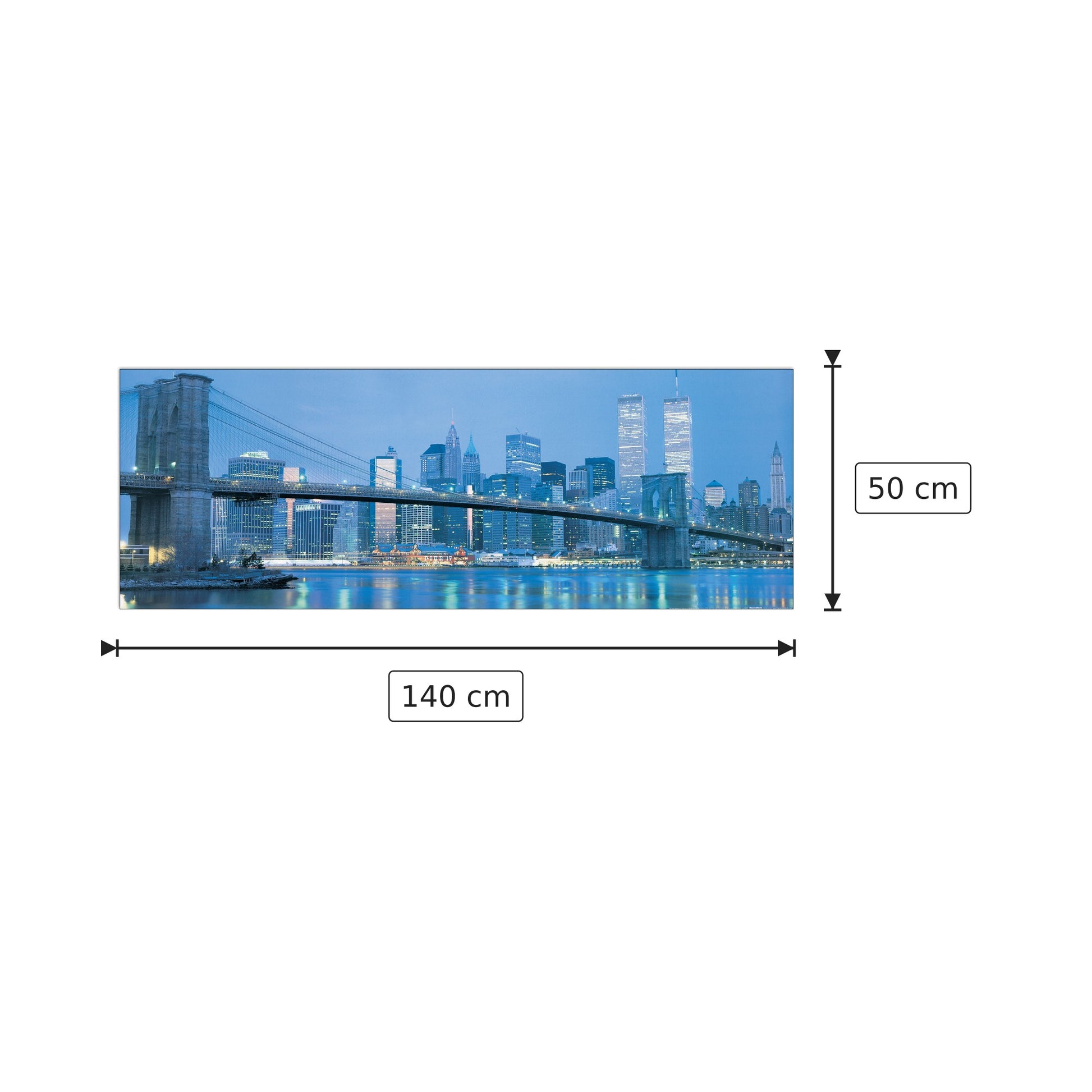 Brooklyn Bridge To Downtown Manhttan - BERENHOLTZ - cm 140x50 - Pannello in MDF