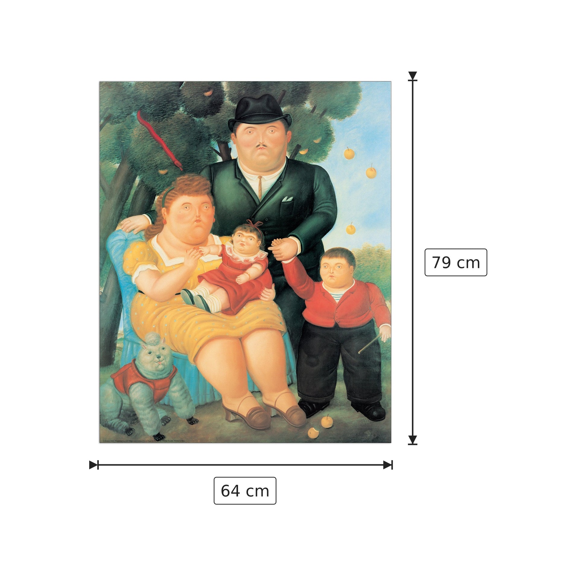 Una Famiglia - BOTERO - cm 64x79 - Pannello in MDF