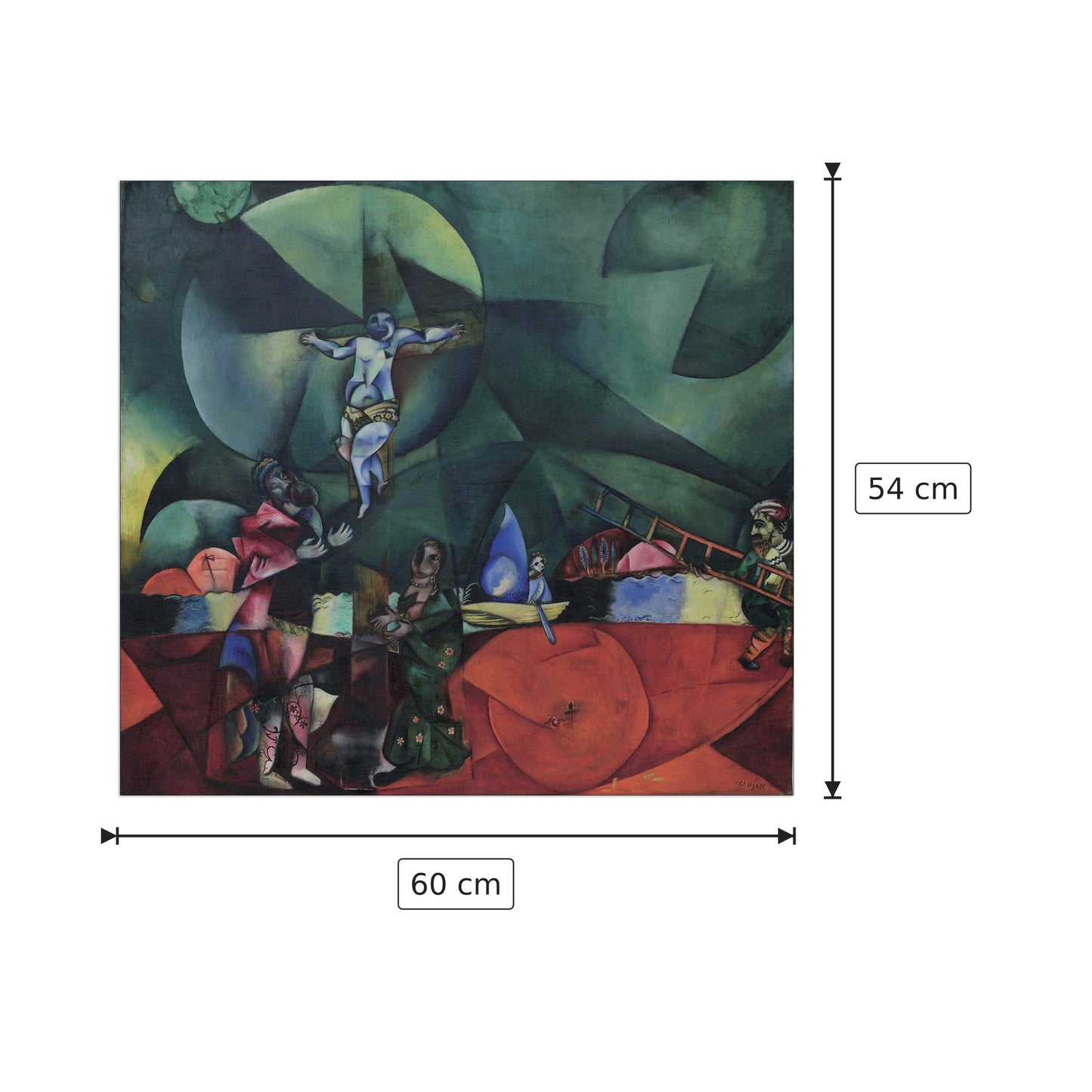 Calvary - CHAGALL - cm 60x54 - Pannello in MDF