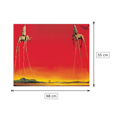 Les Elephants - DALÌ - cm 68x55 - Pannello in MDF