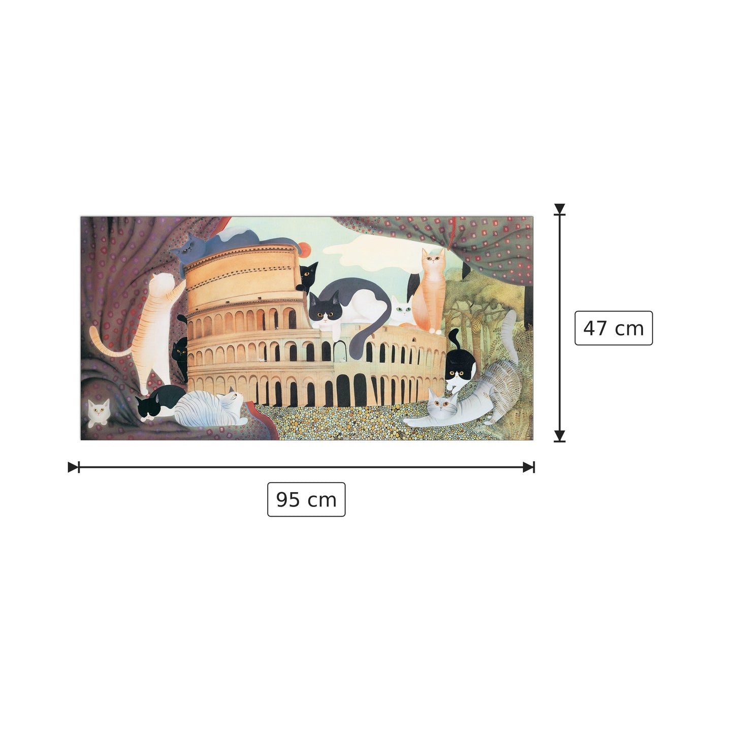 Gatti Al Colosseo - NULL - cm 95x47 - Pannello in MDF