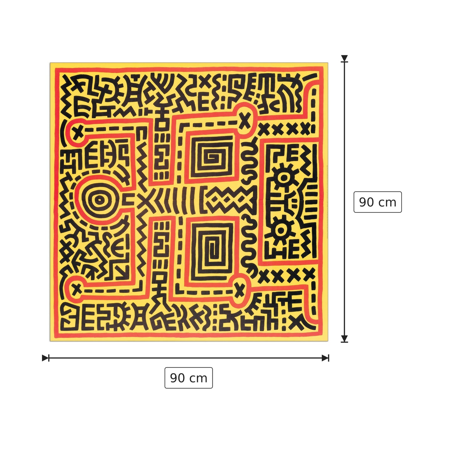 Untitled 1983 - HARING - cm 90x90 - Pannello in MDF