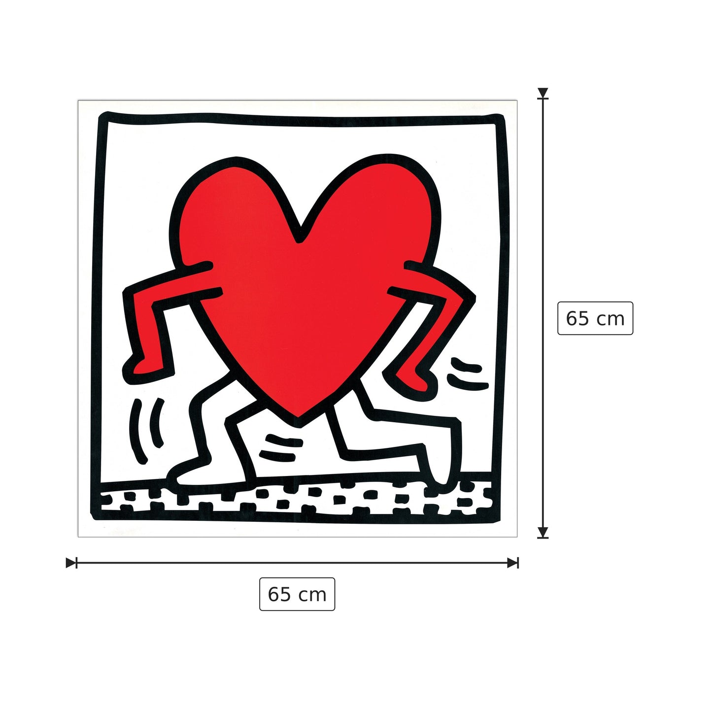 Untitled 1984 - HARING - cm 65x65 - Pannello in MDF