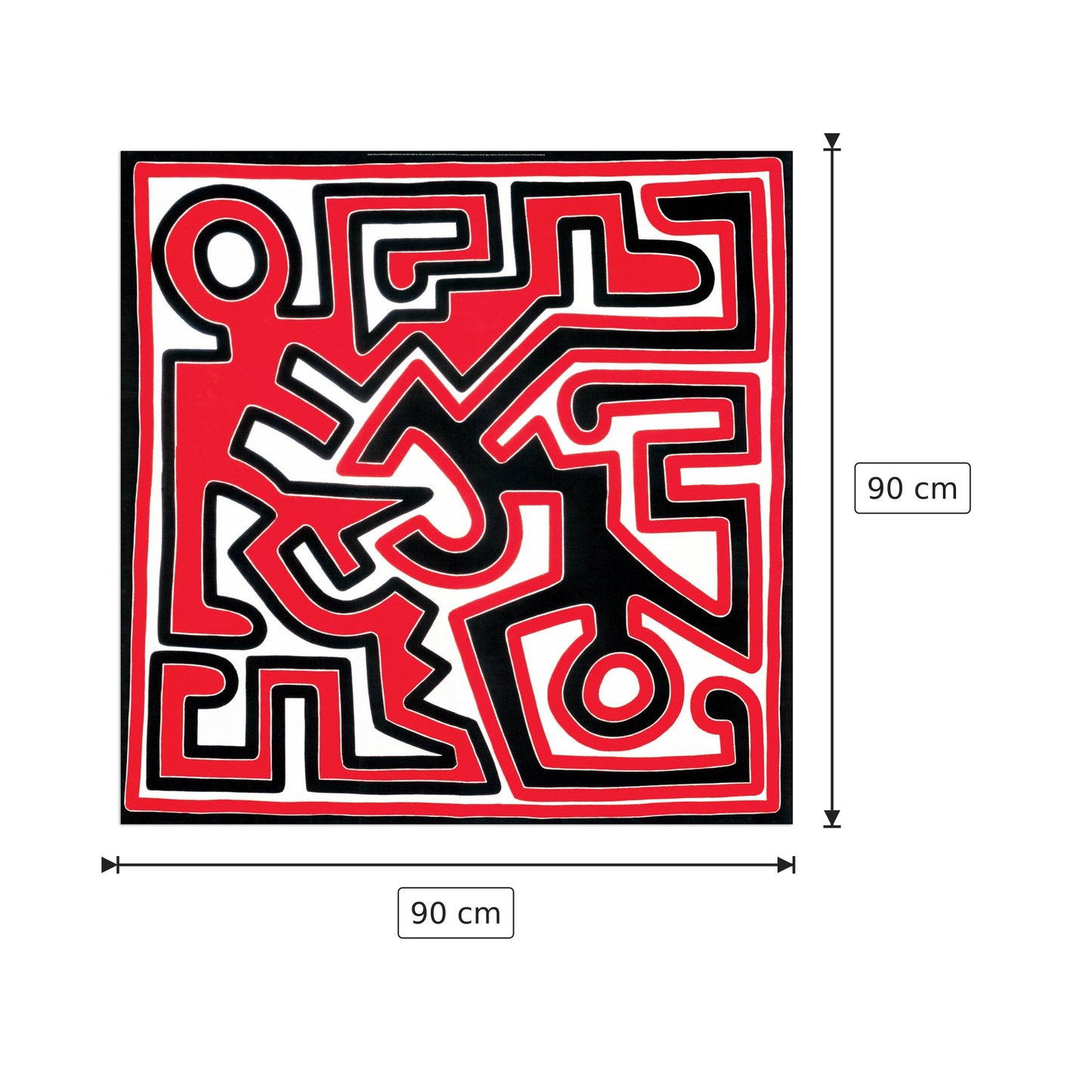 Untitled 1988 - HARING - cm 90x90 - Pannello in MDF