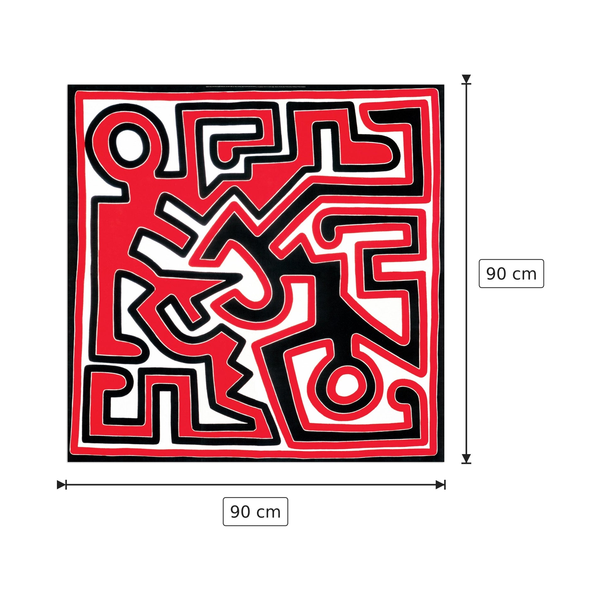 Untitled 1988 - HARING - cm 90x90 - Pannello in MDF