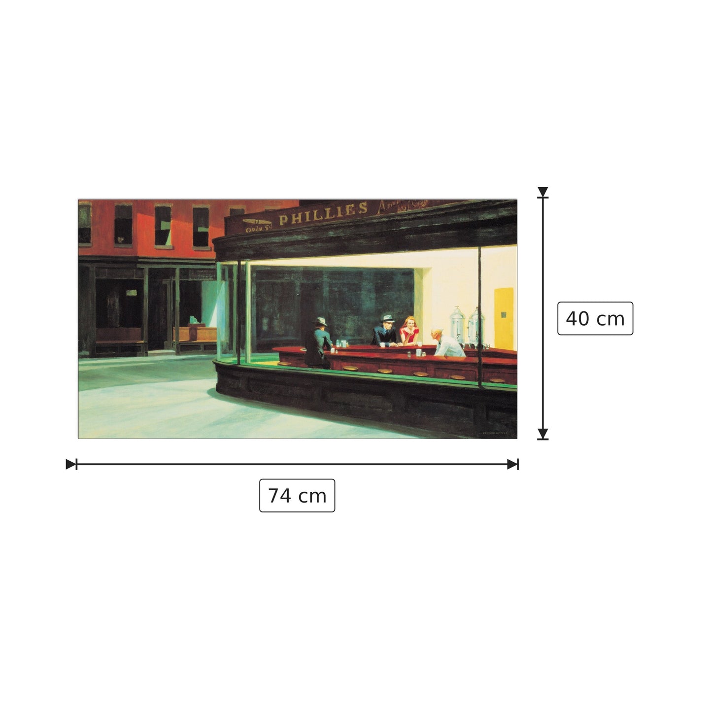 Falchi Della Notte - HOPPER - cm 74x40 - Pannello in MDF
