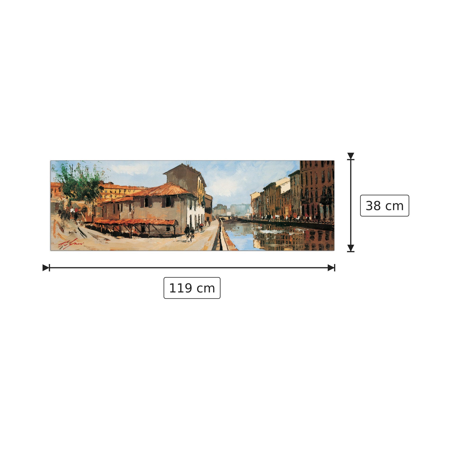 Naviglio - LAGANÀ - cm 119x38 - Pannello in MDF