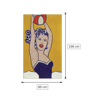 Girl With Ball - LICHTENSTEIN - cm 60x100 - Pannello in MDF