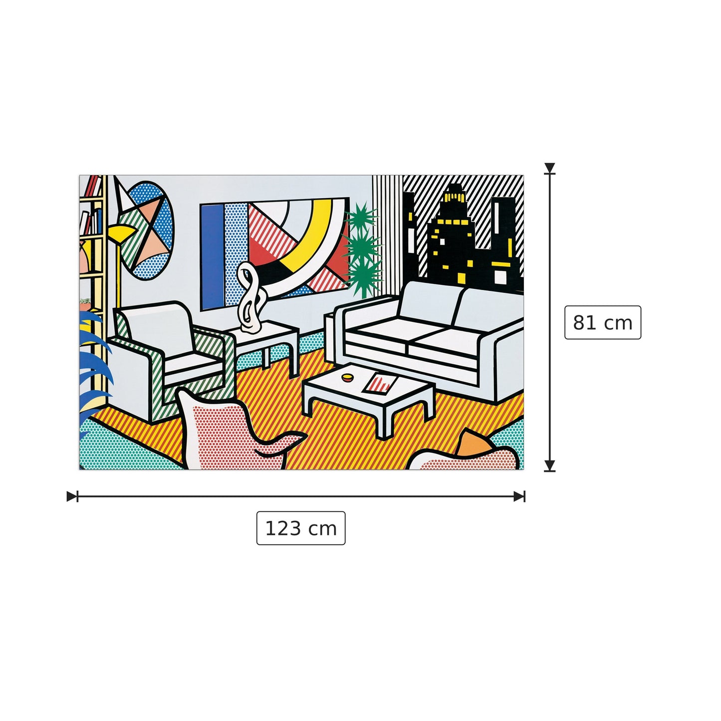 Interior With Skyline Collage For Painting - LICHTENSTEIN - cm 123x81 - Pannello in MDF