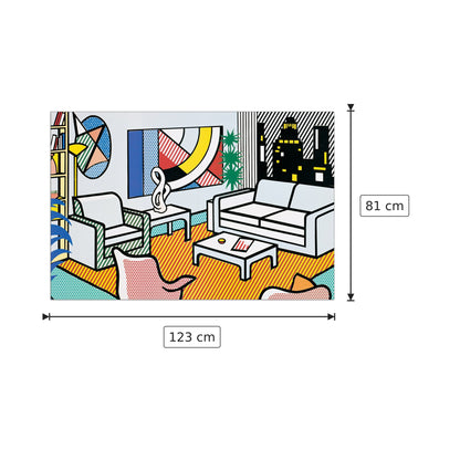 Interior With Skyline Collage For Painting - LICHTENSTEIN - cm 123x81 - Pannello in MDF