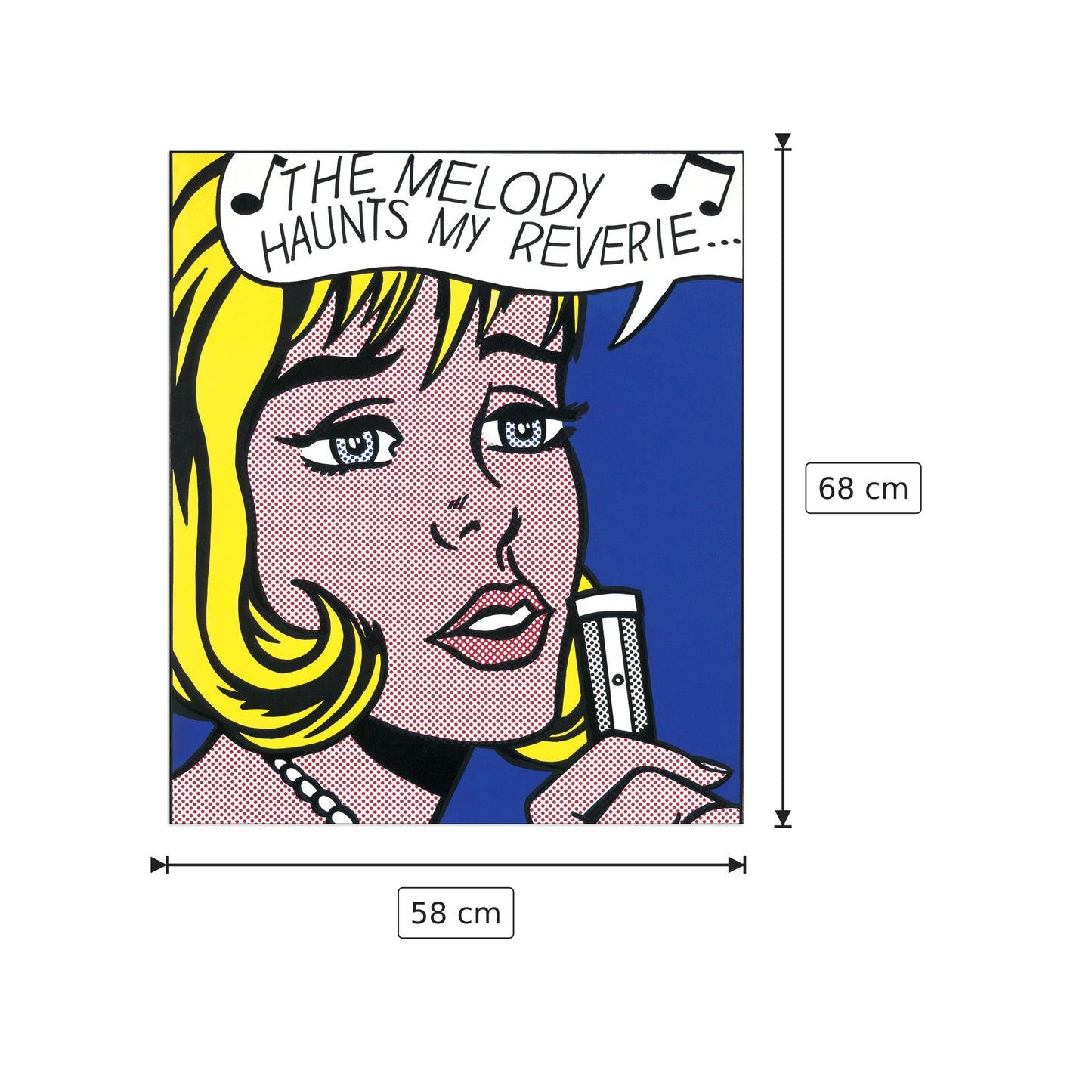 Reverie From 11 Pop Artist Vol.2 - LICHTENSTEIN - cm 58x68 - Pannello in MDF