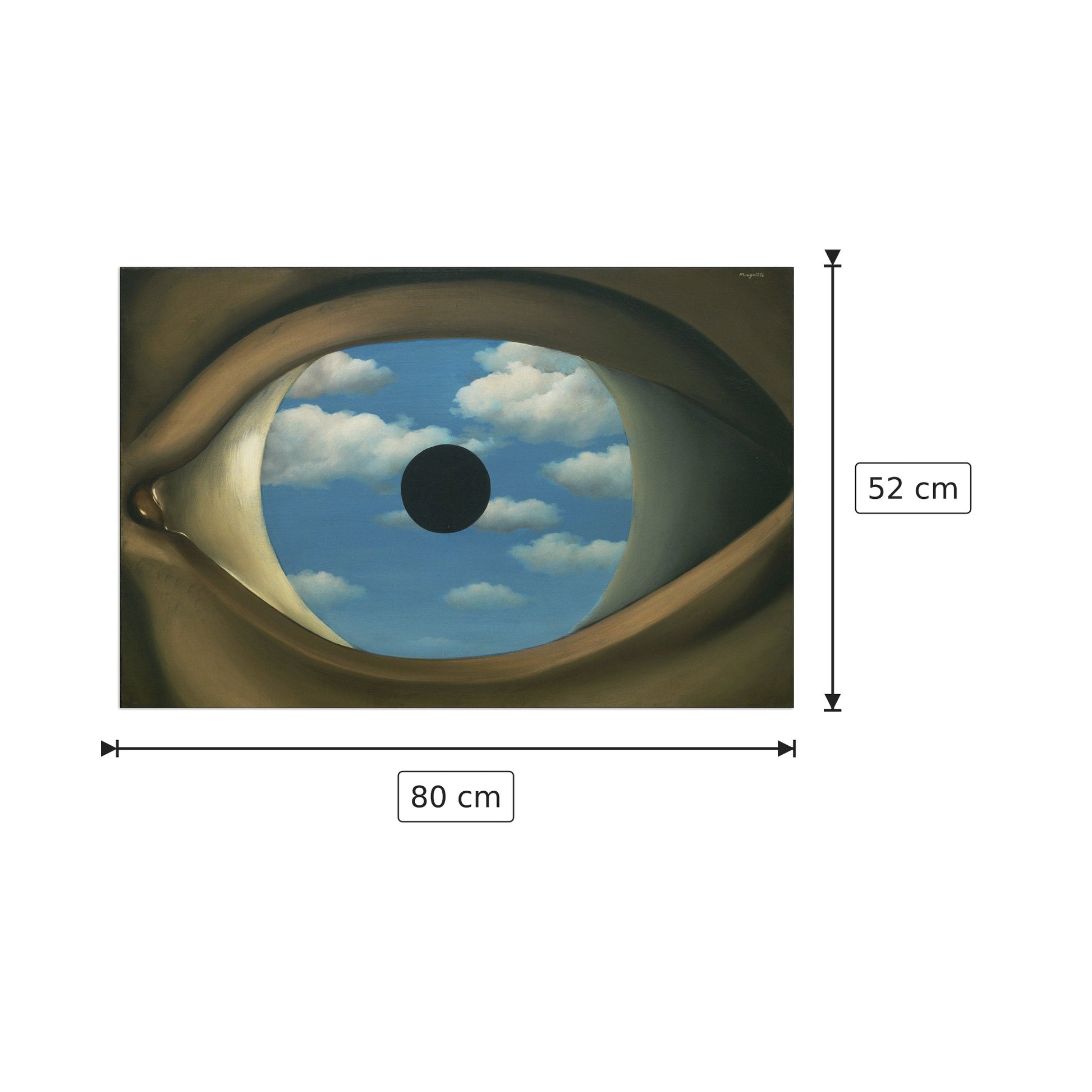 The False Mirror - MAGRITTE - cm 80x52 - Pannello in MDF