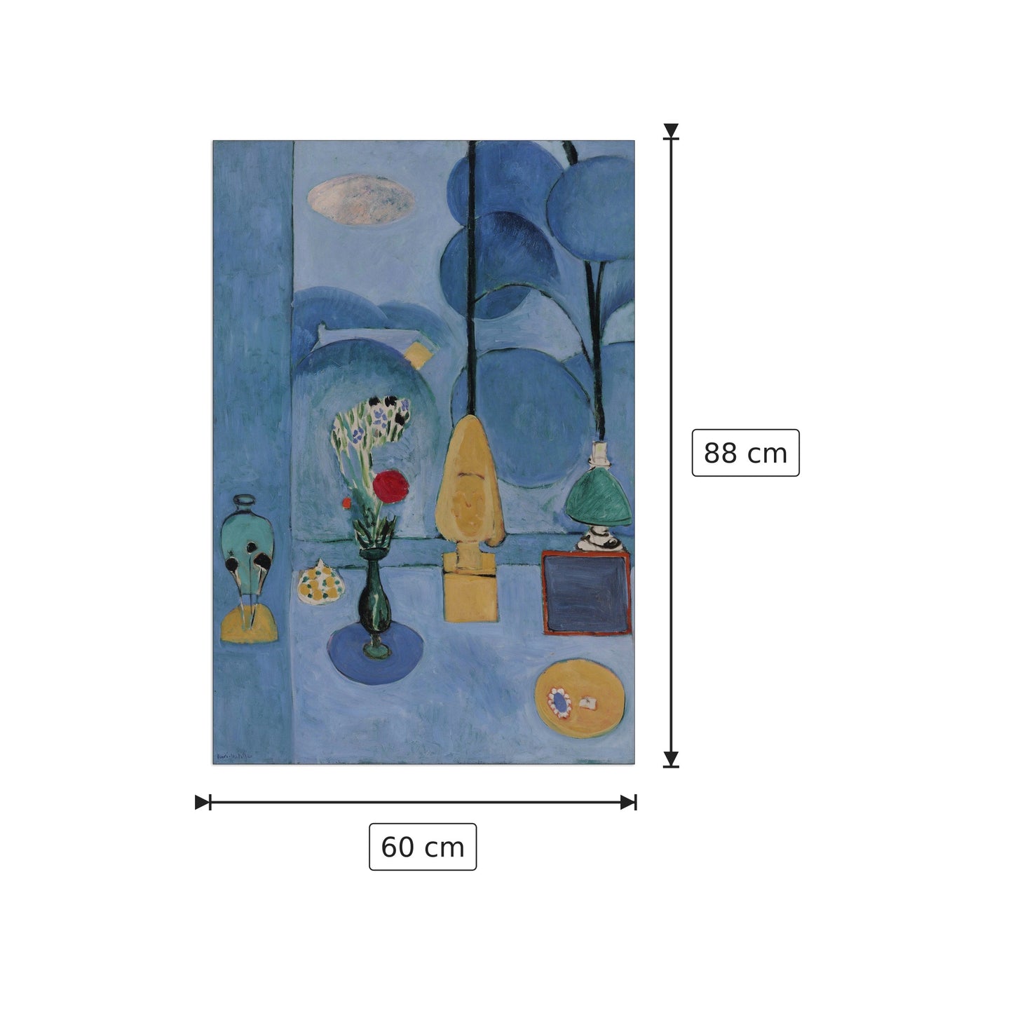The Blue Window - MATISSE - cm 60x88 - Pannello in MDF