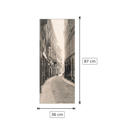 Milano, Via Visconti 1937 - NULL - cm 36x87 - Pannello in MDF