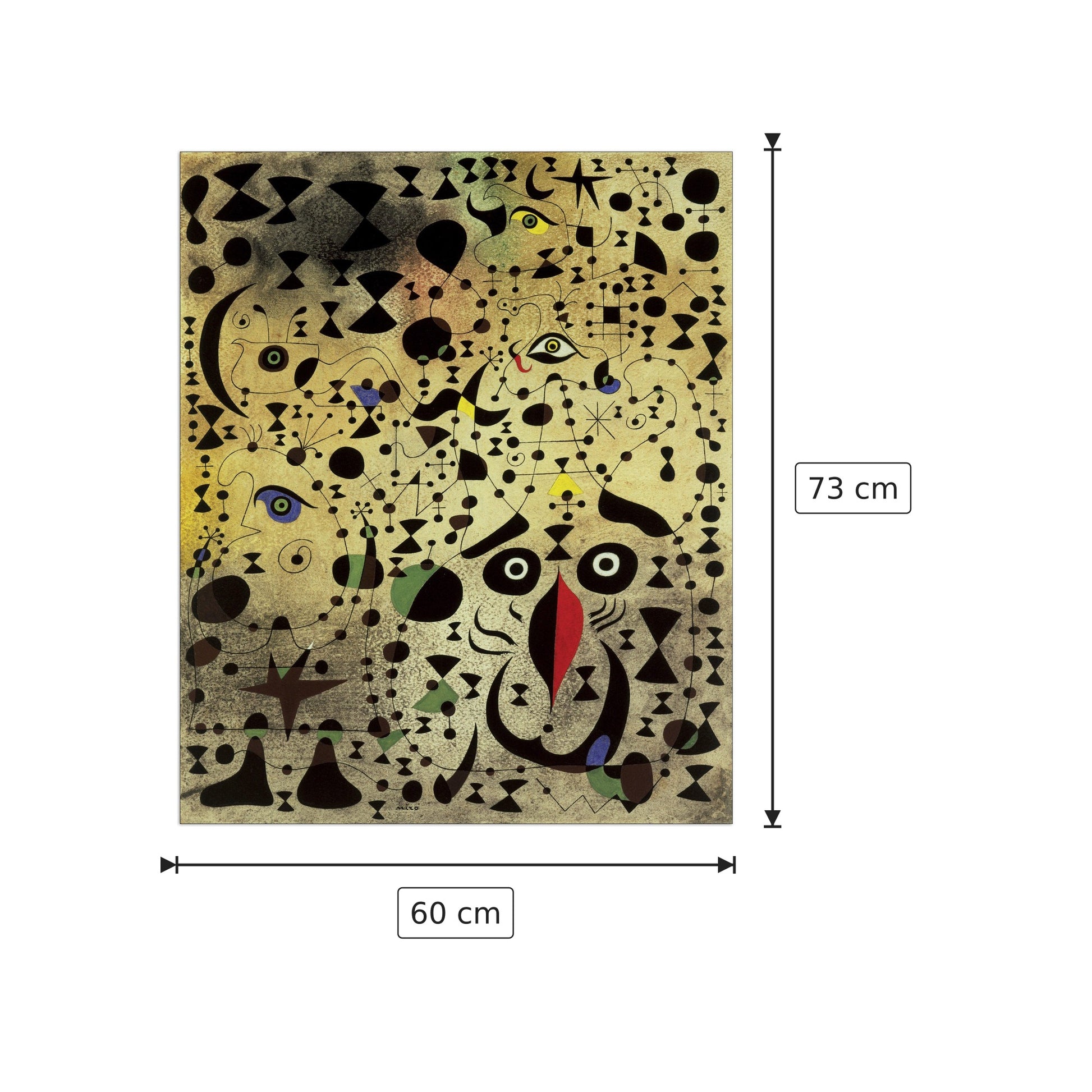 The Beautiful Bird? - MIRÒ - cm 60x73 - Pannello in MDF