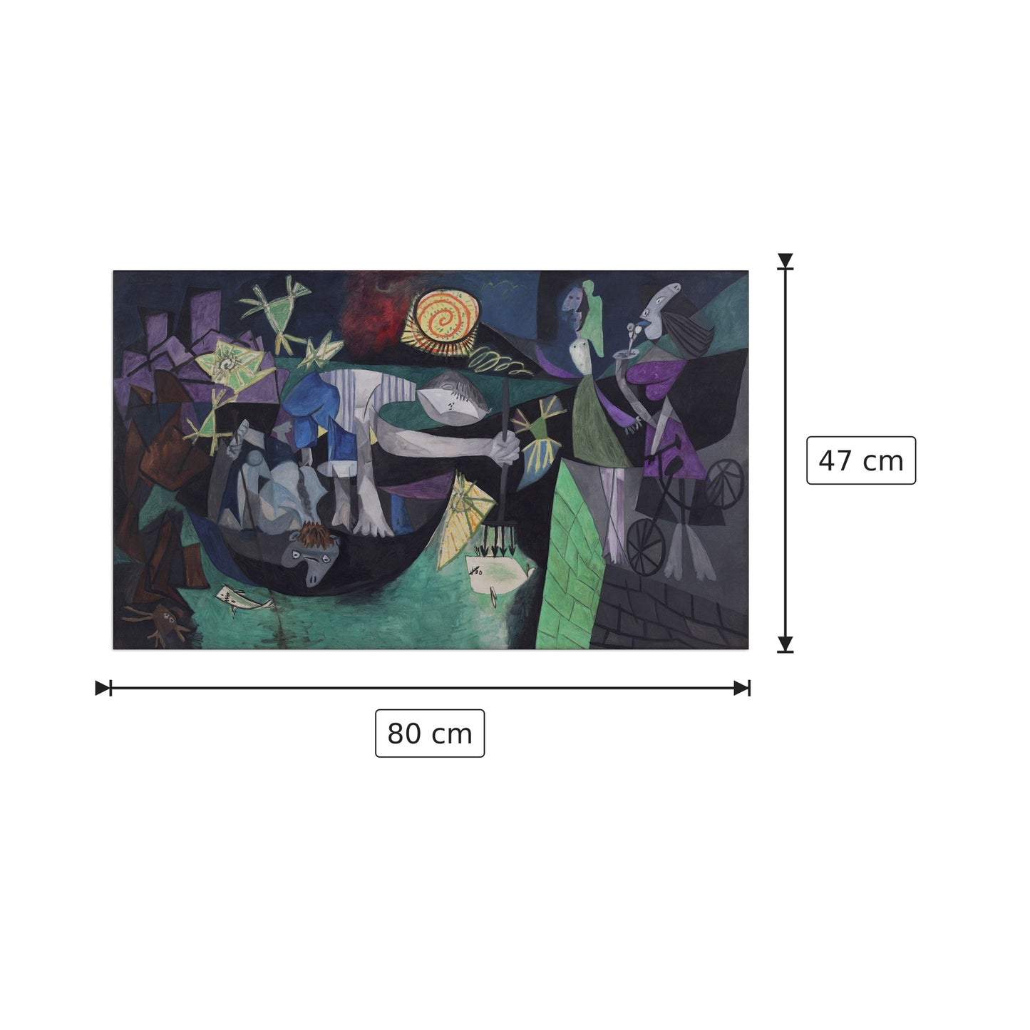 Night Fishing At Antibes - PICASSO - cm 80x47 - Pannello in MDF